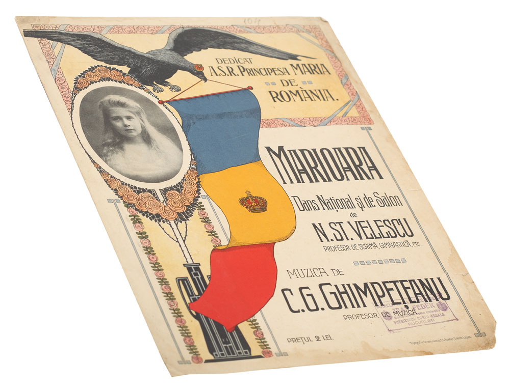 Partitură muzicală dedicată principesei Maria - “dans naţional și de salon“, cca. 1910