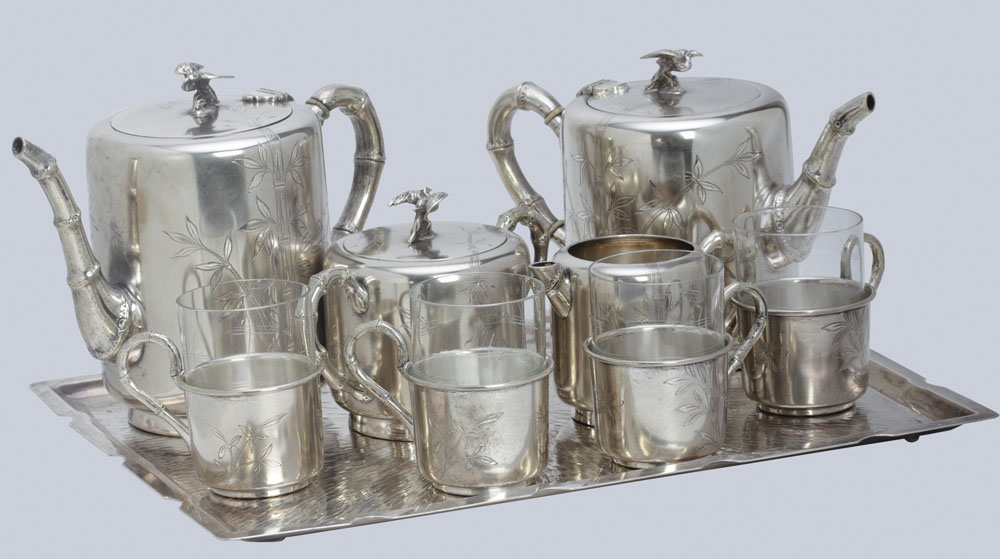 Serviciu de ceai și cafea, cu marca magazinului Radivon, provenind din familia ministrului afacerilor străine Grigore Gafencu
