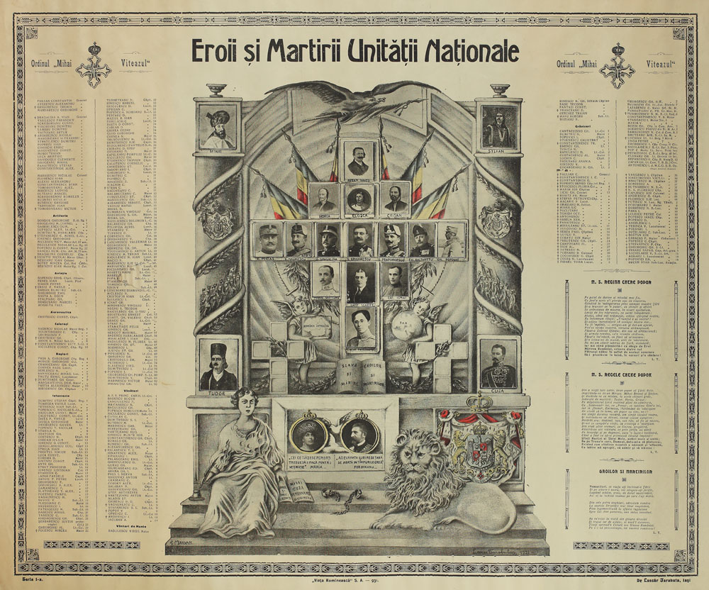 Afiş propagandistic 'Eroii şi Martirii Unităţii Naţionale', 1921
