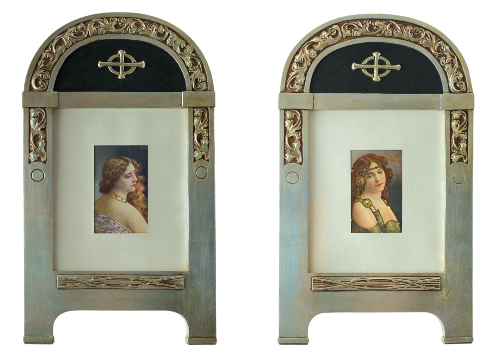 Pereche de rame sculptate Art Nouveau