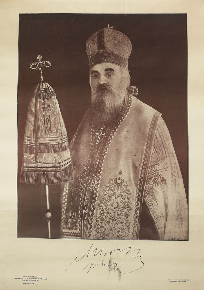 Fotografie-afiș a Patriarhului Miron, cca. 1925