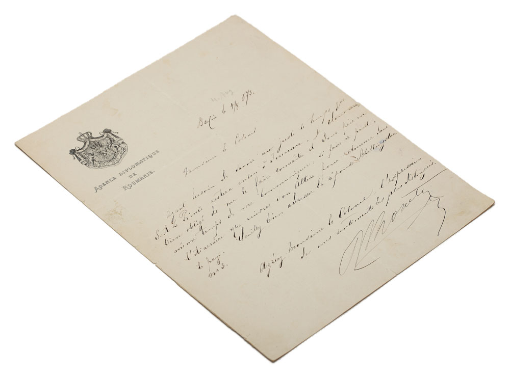 Document rar, al Agenției Diplomatice a României la Berlin,datat 4/8 august 1873