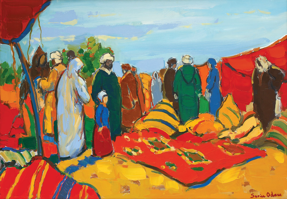 Piață de covoare în Maroc