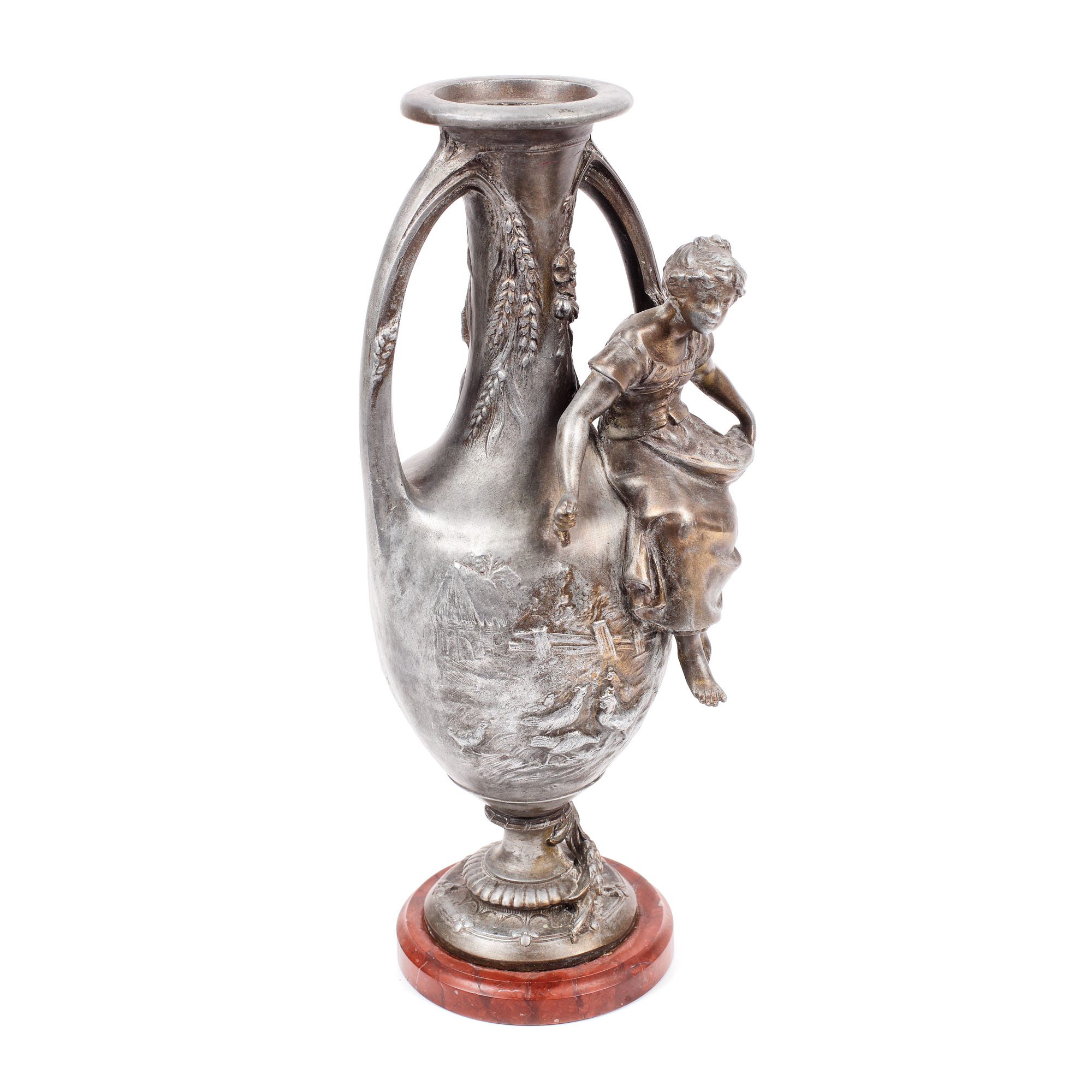 Vas Art Nouveau, tip amforă, semnat François Moreau, cca. 1900