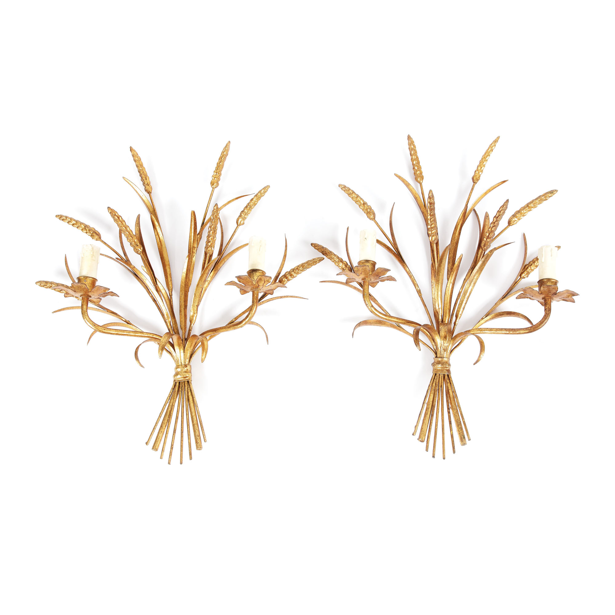 "Gerbe de Blé" - pereche de aplice, design Robert Goossens, realizate de Maison Baguès pentru Yves Saint Laurent și Coco Chanel, cca. 1950-1970