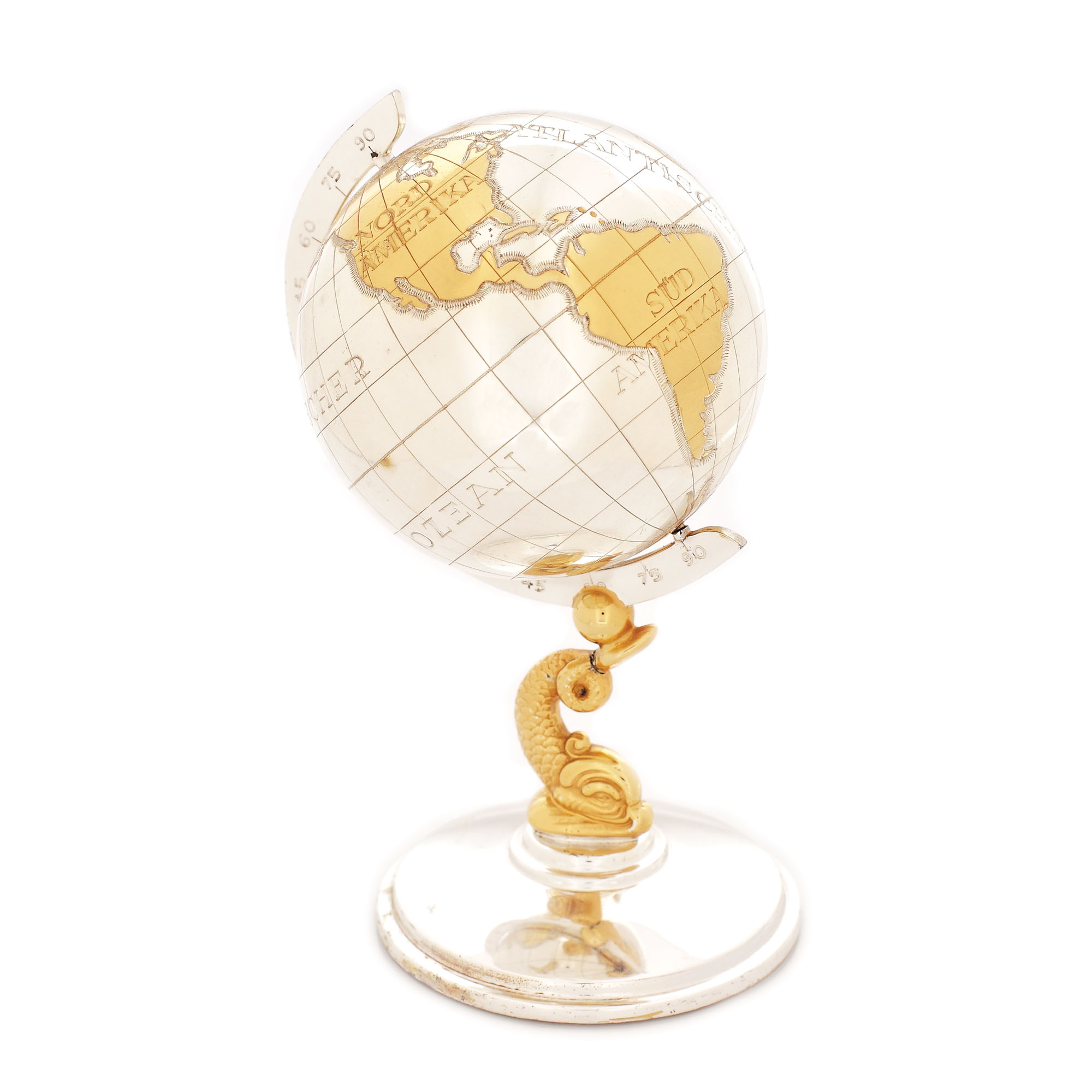 Glob decorativ din argint, pentru birou