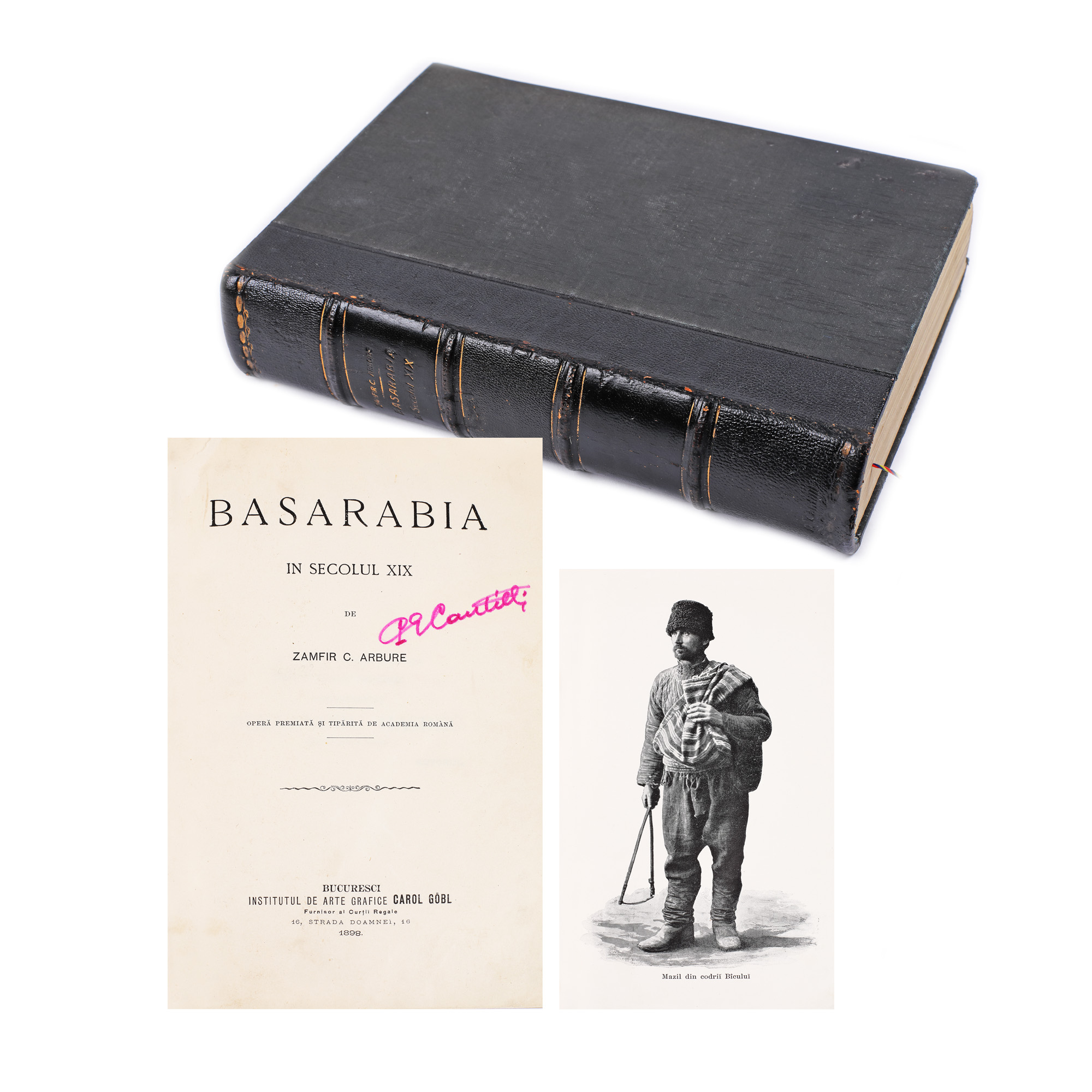 ”Basarabia în secolul XIX”, de Zamfir Constantin Arbore, ediție princeps, București, 1898, cu ex-libris