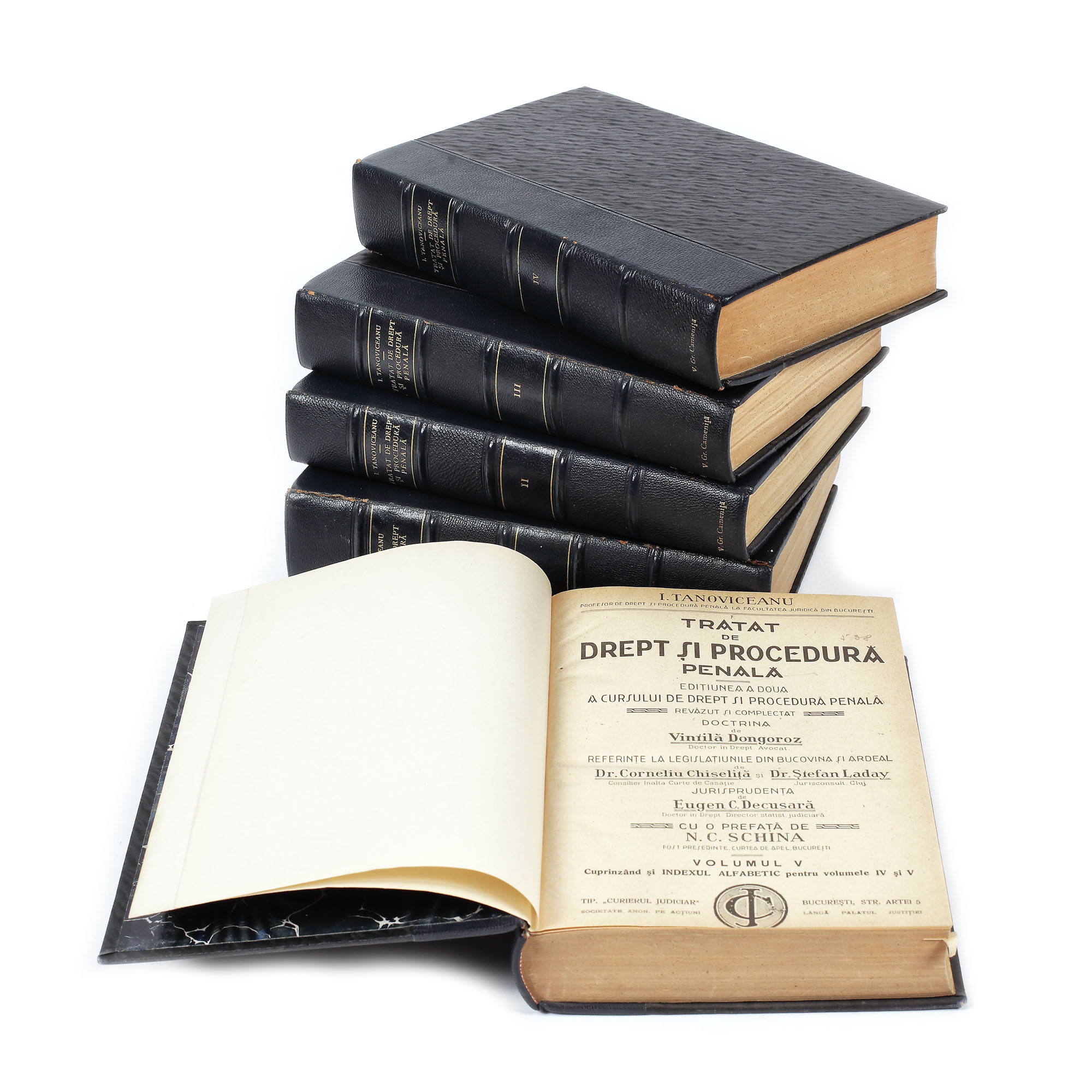 "Tratat de Drept şi Procedură penală", Ioan Tanoviceanu, Vintilă Dongoroz, cinci volume, Bucureşti, 1924-1927