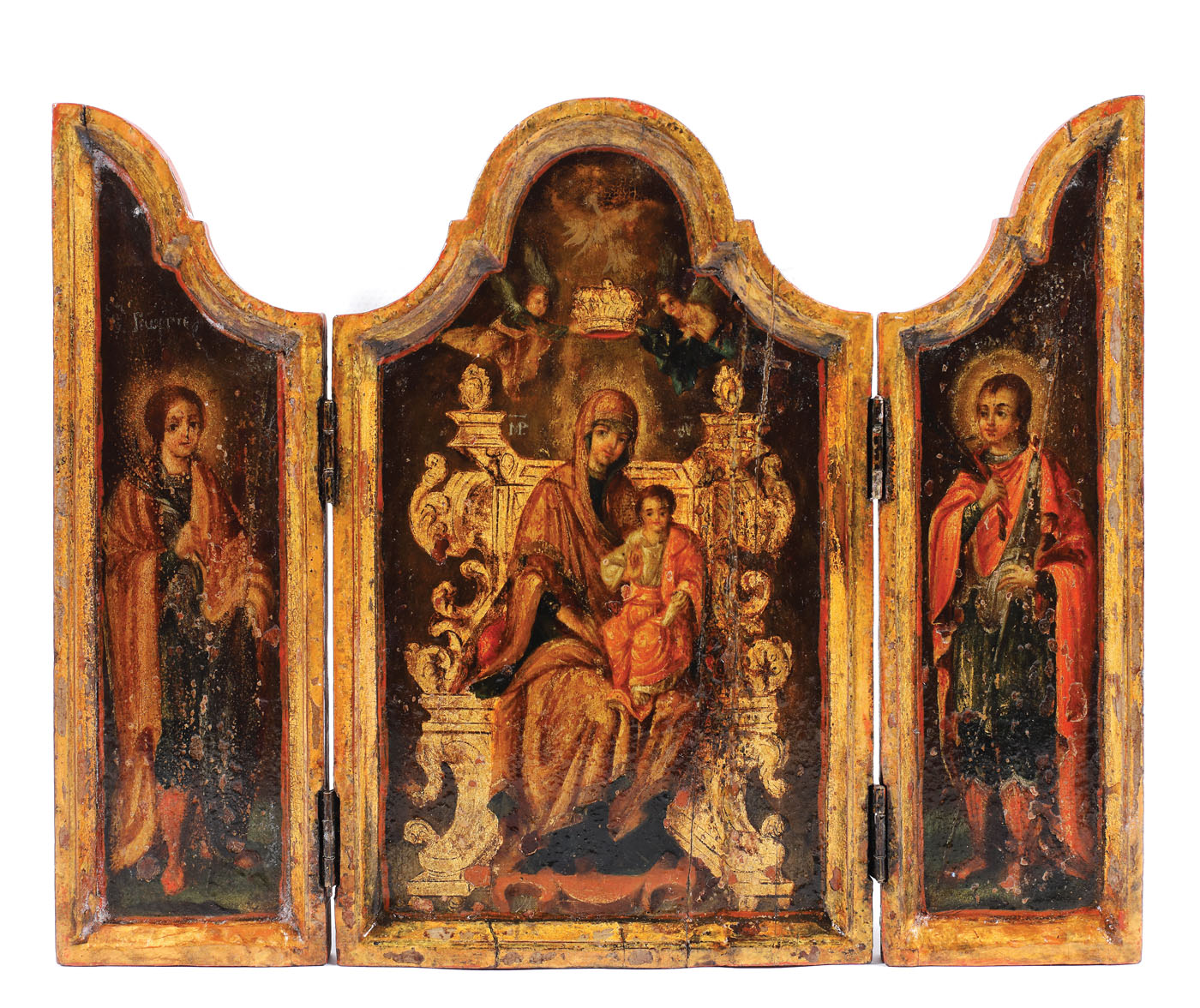 Triptic, "Maica Domnului cu Pruncul", școala de la Căldărușani, sec. XIX