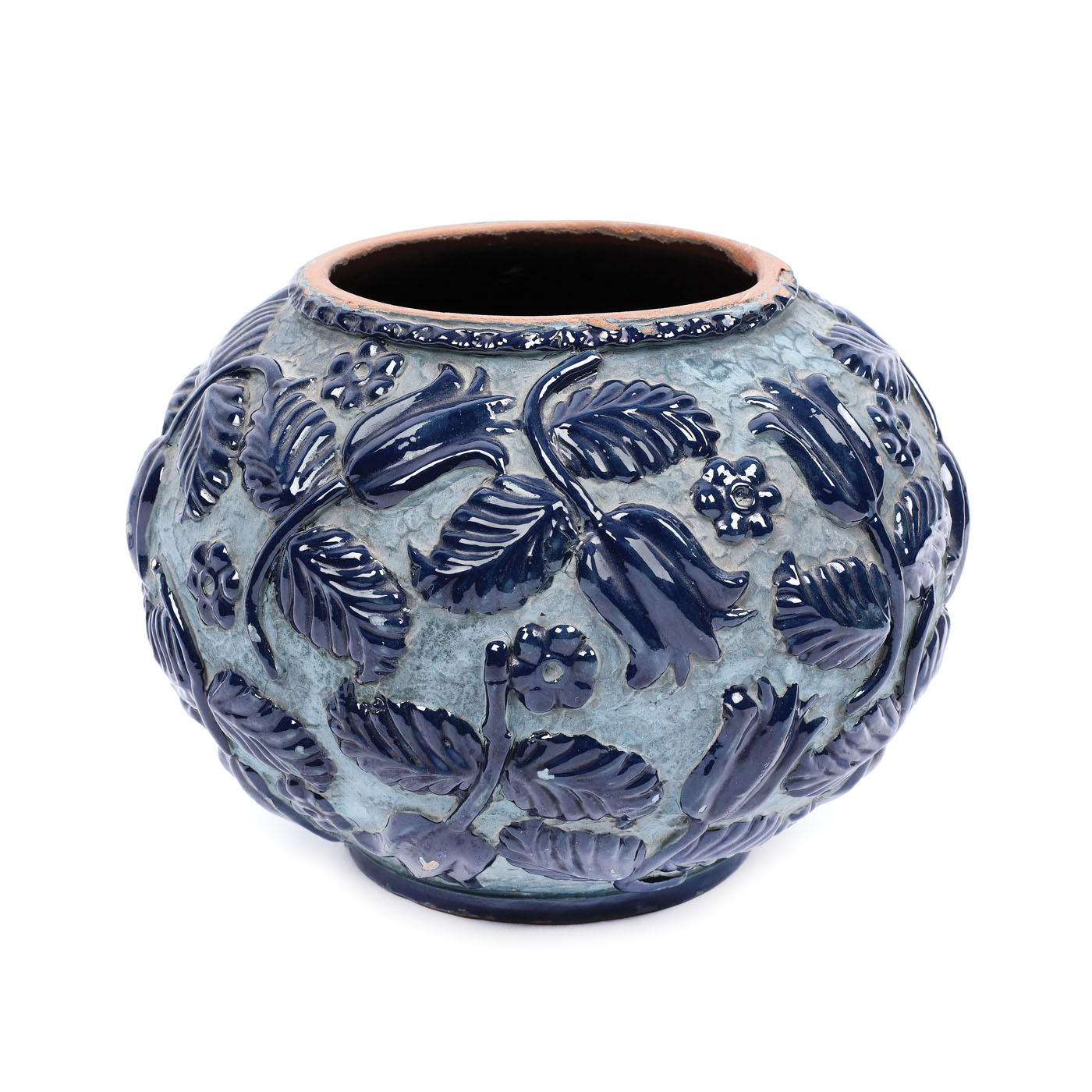 Vas din ceramică, decorat cu motivul lalelei, manufactura fraţilor Tompa, prima jumătate a sec. XX