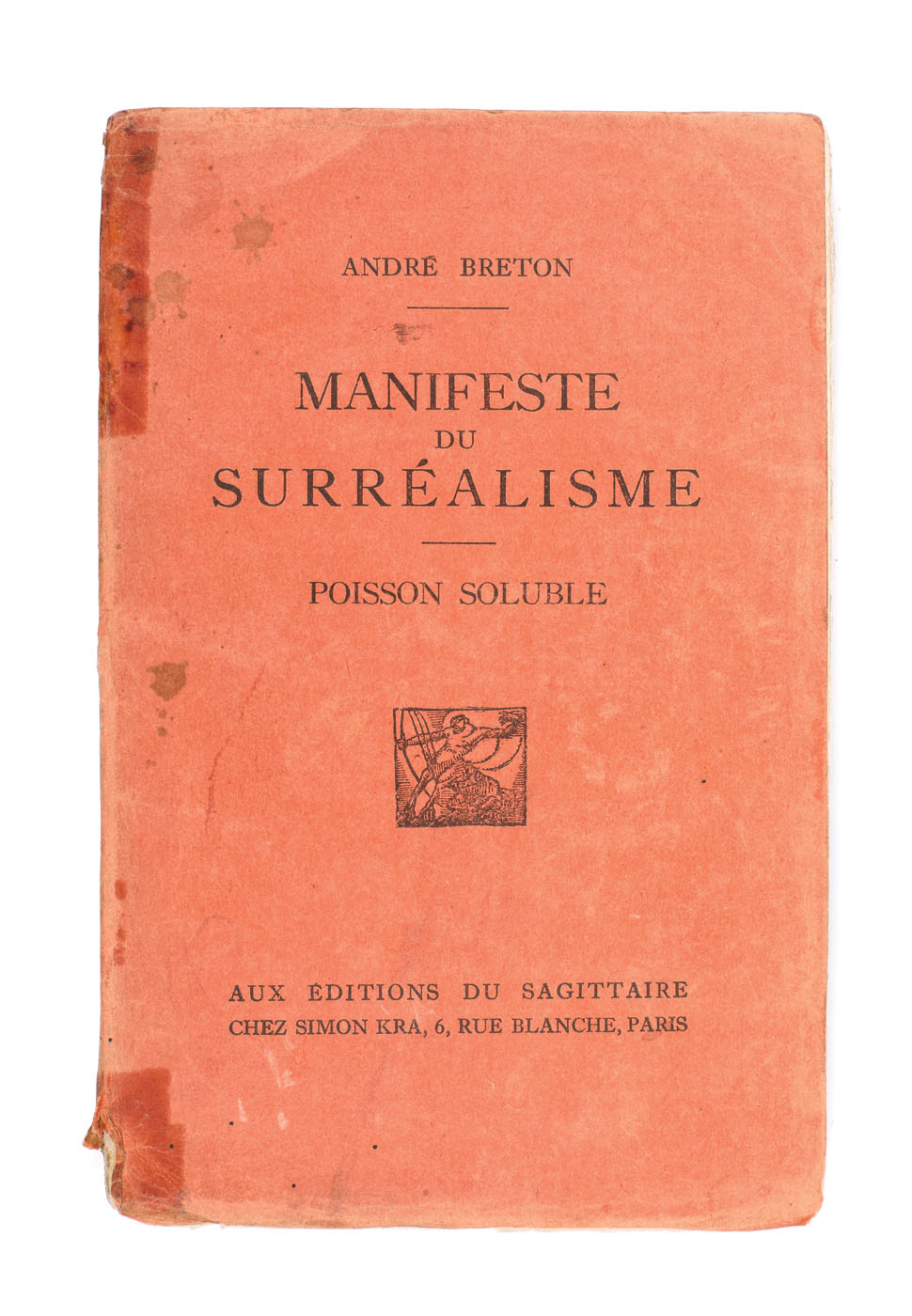 ”Manifeste du surrealisme - Poisson soluble”, de Andre Breton, franceză, Paris, 1924, piesă rară, de colecție
