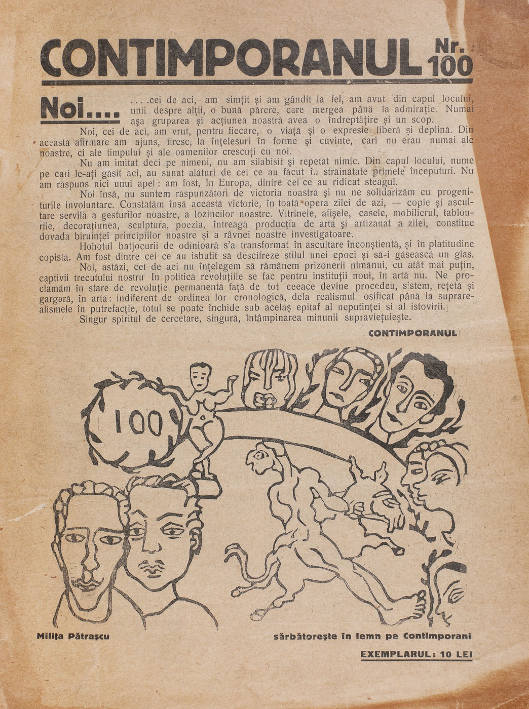 Ediție aniversară a revistei ”Contimporanul”, numărul 100, 1931, format mijlociu