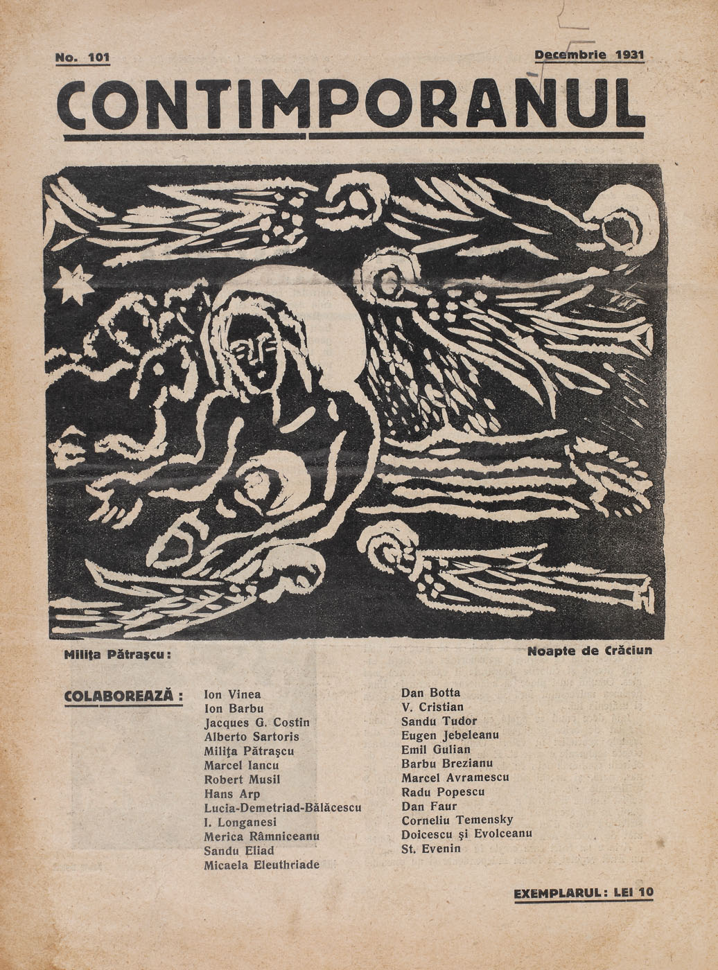 "Contimporanul / Contemporary" - Avant-garde Magazine, issue no. 101, bycember 1931, middle format