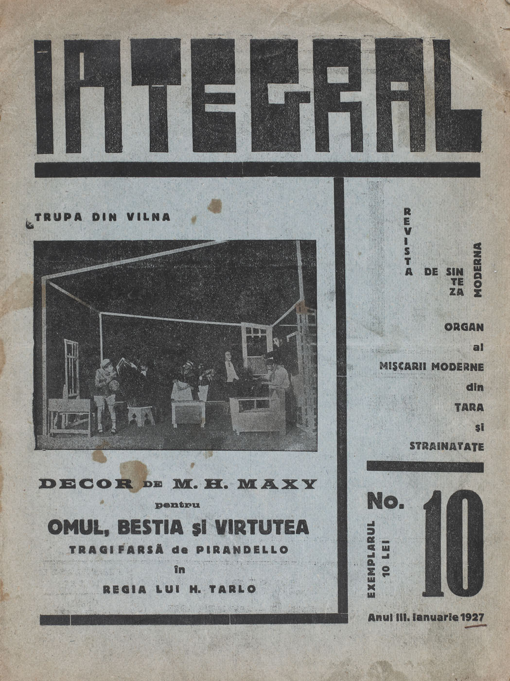 "Integral" - Avant-garde Magazine, third year of publishing, tenth issue, 1927