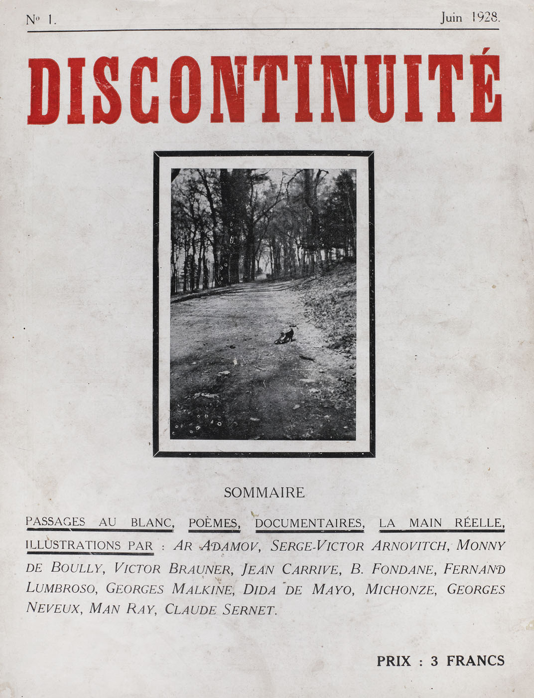 Revista ”Discontinuite”, numărul 1, Paris, iunie 1928, număr unic, piesă rară, de colecție