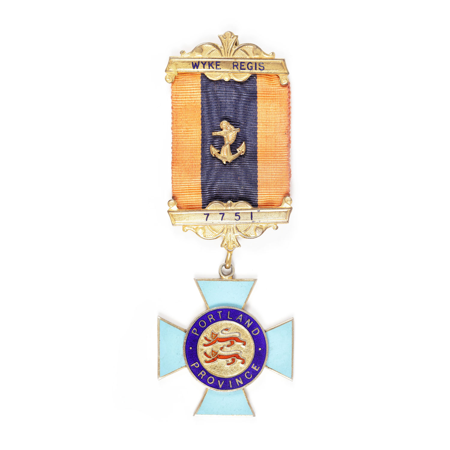 Ordin masonic din argint aurit al lojei ” Wyke Regis” nr. 775, Portland