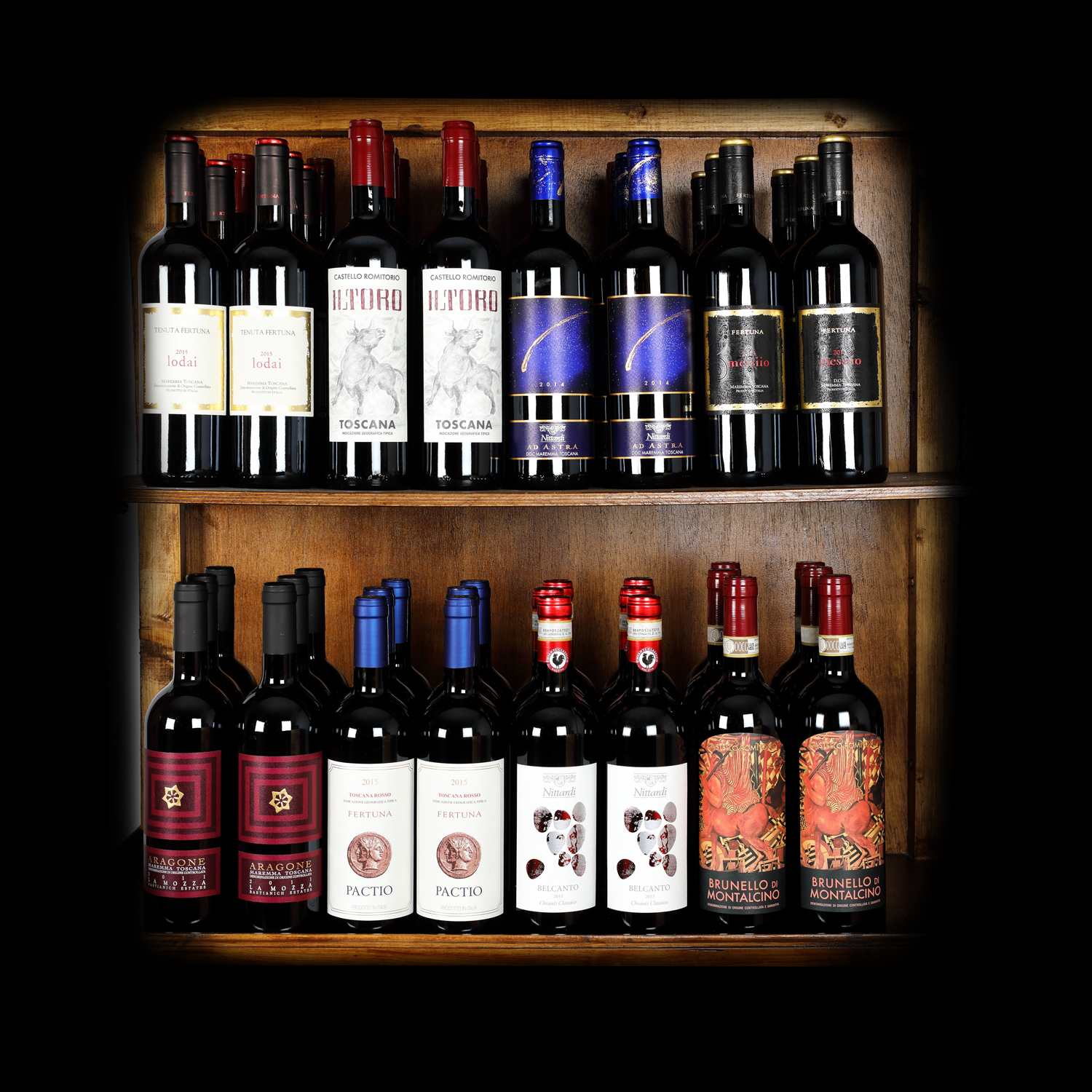 Colecție de 54 de vinuri toscane, anii 2011-2015