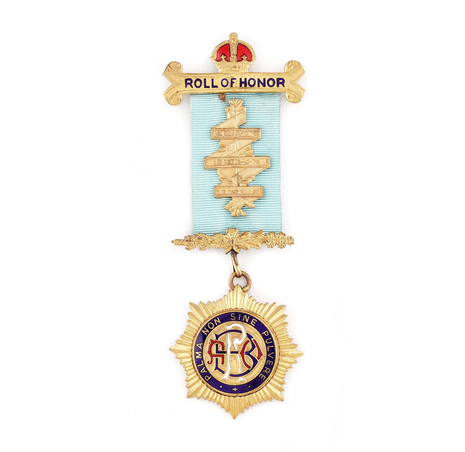 Ordin masonic al ”R.A.O.B.”, prezentat lui Brian Kellett de către loja ”Sir Thomas Ablott” nr. 4054, pentru gradul Roll of Honour, 1988