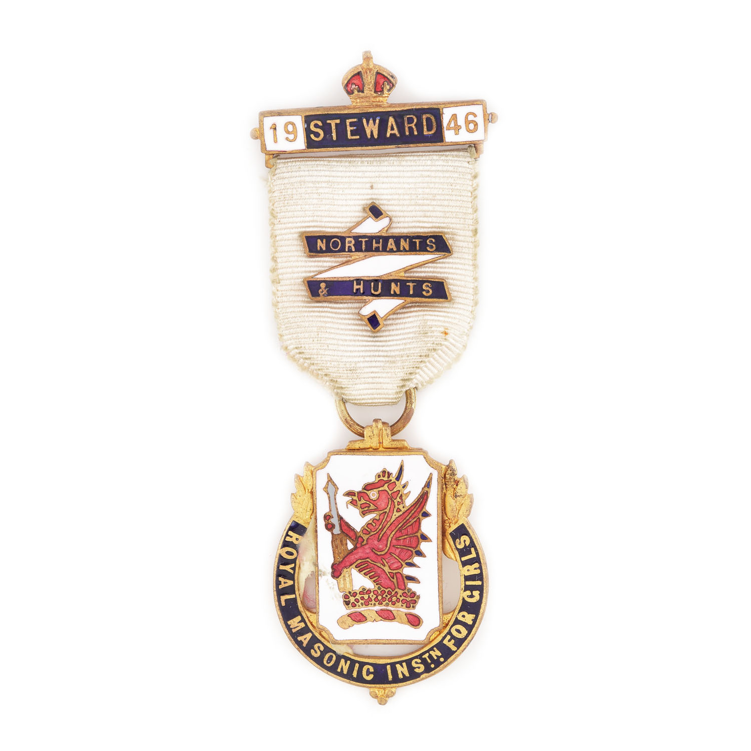Ordin masonic al ”Royal Masonic Institution For Girls”, pentru funcţia de Steward, Northamptonshire şi Huntingdonshire, 1946