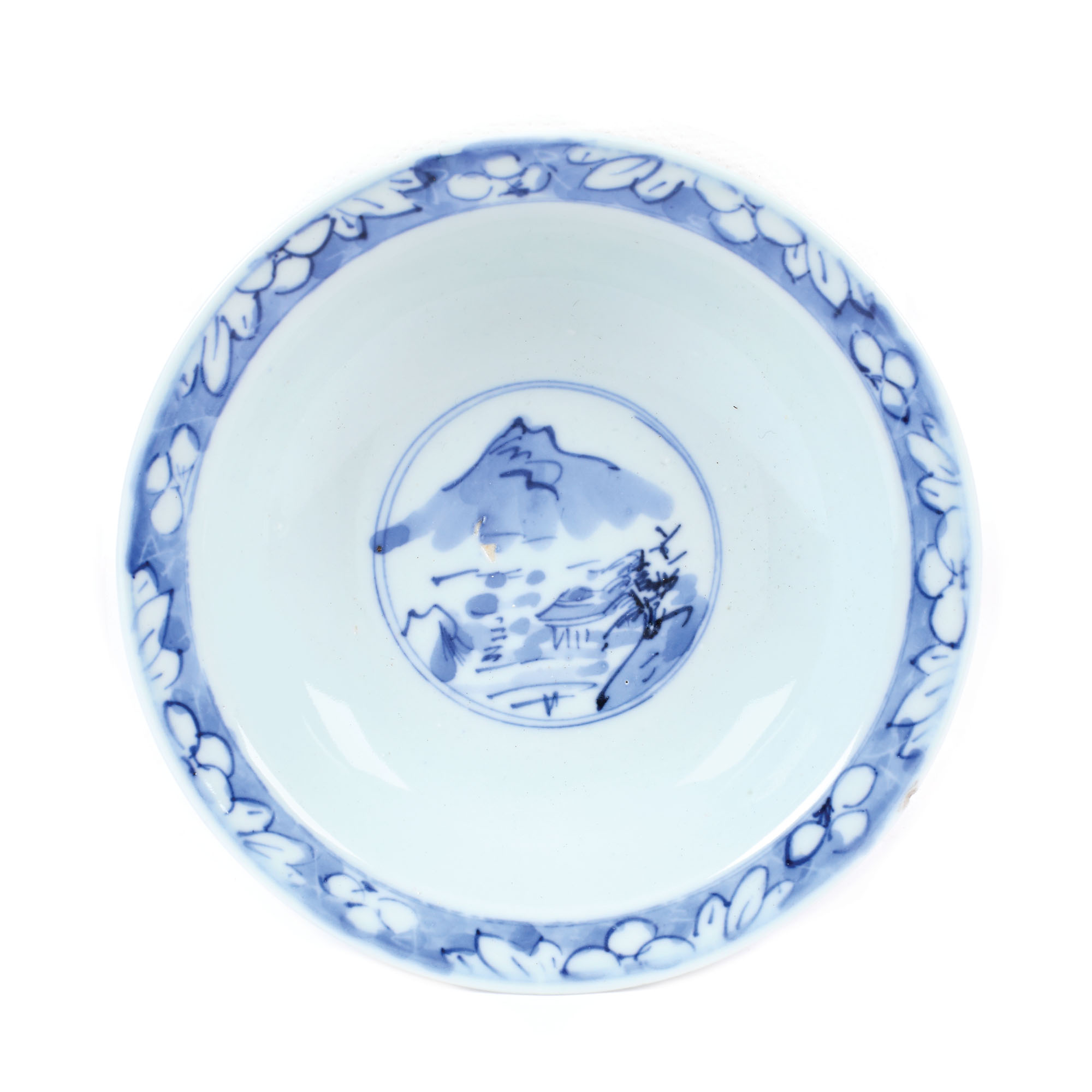 Bol din porțelan, decorat cu peisaje tradiționale, perioada Kangxi, China, cca. 1654-1722
