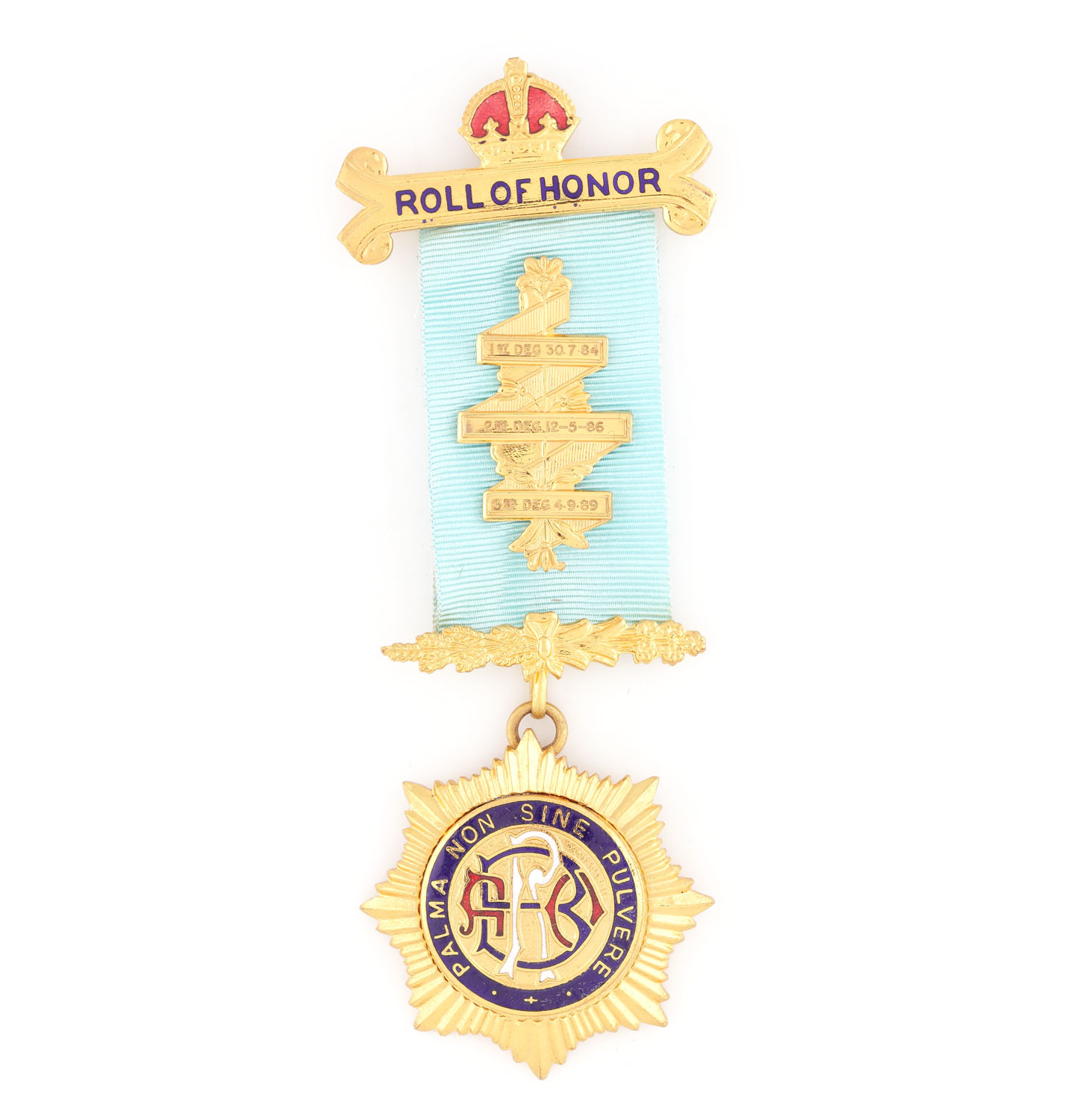 Ordin masonic al ”R.A.O.B.”, prezentat lui Michael E. Dick de către loja ”Pride of Furness” nr. 9457, pentru gradul Roll Of Honour, 1995