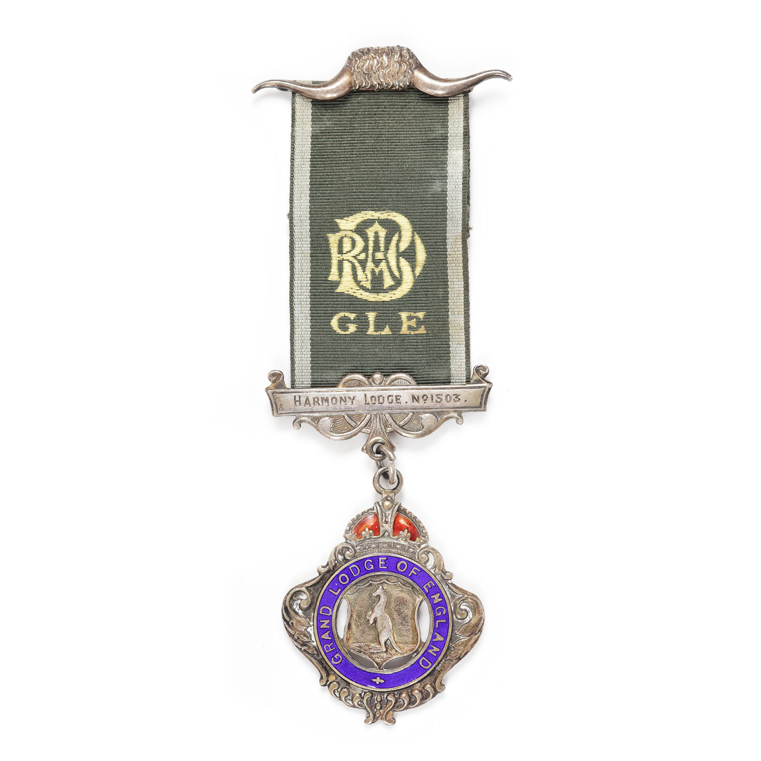Ordin masonic din argint aurit al ”R.A.O.B.”, prezentat lui Harry Metcalfe de către loja ”Harmony” nr. 1503, 6 iulie 1937