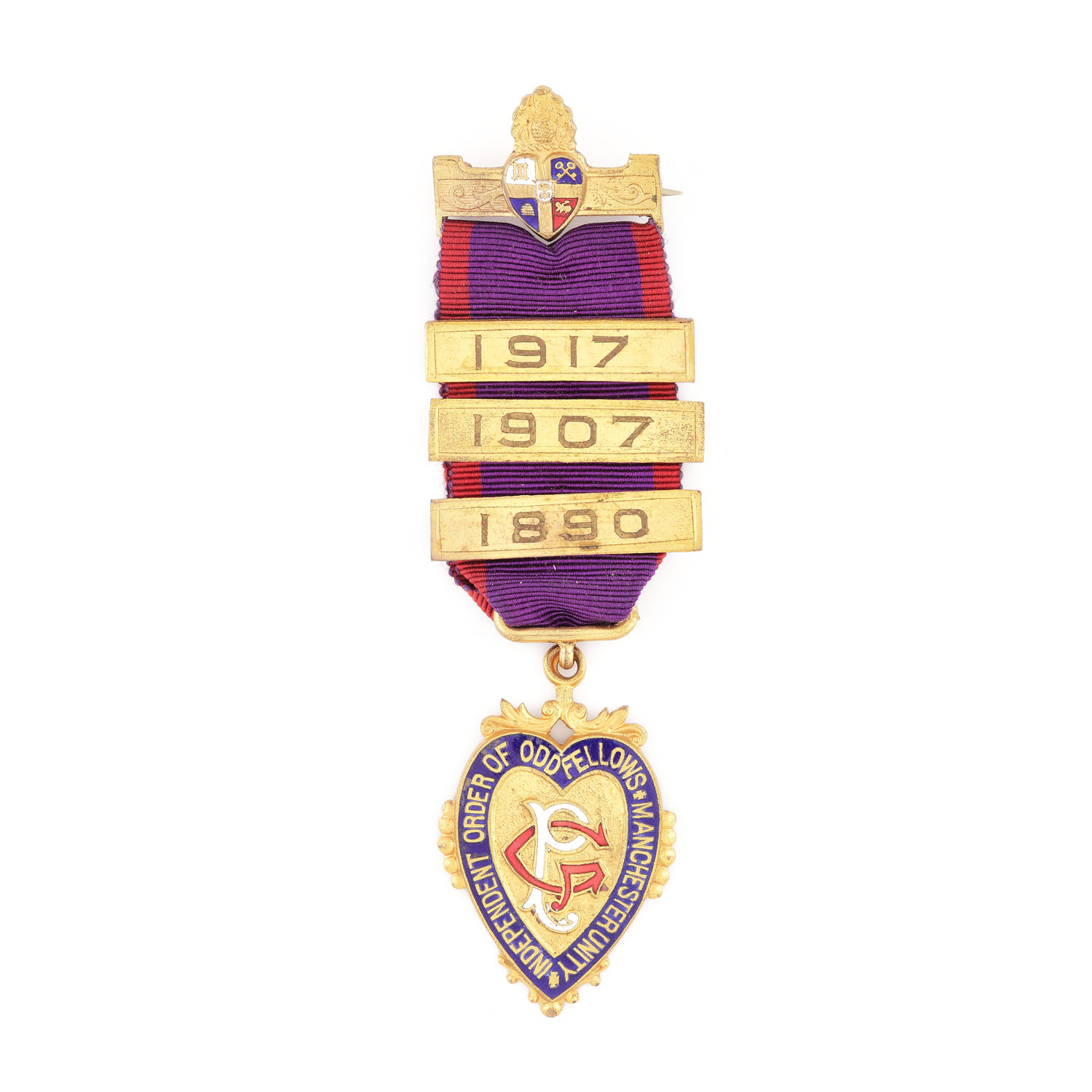 Ordin masonic al ”Independent Order of Oddfellows”, prezentat lui A.H. Collins de către loja ”The Duke of Devonshire” nr. 5056, pentru funcţia Past Grand Master 1906