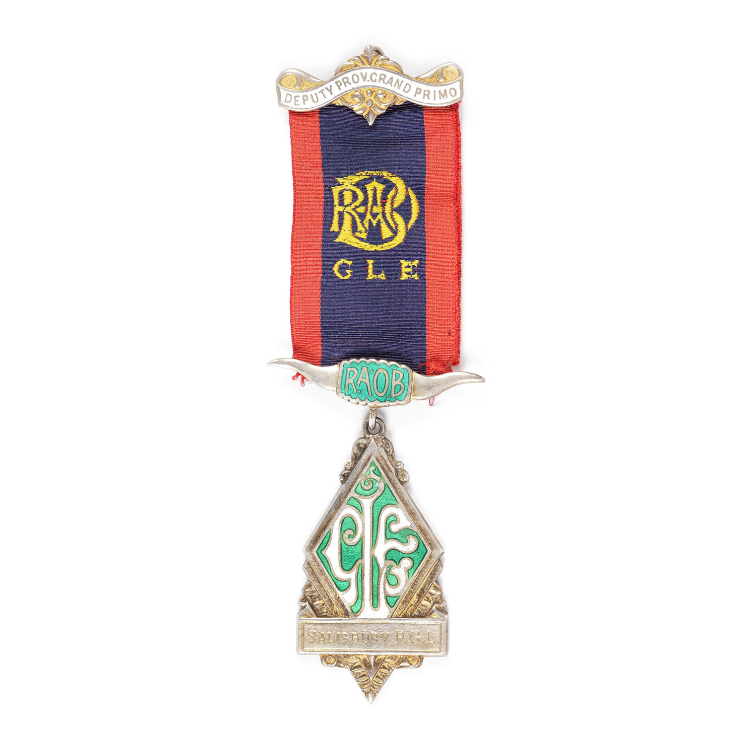 Ordin masonic din argint al ”R.A.O.B.”, prezentat lui R. Charles, 1962