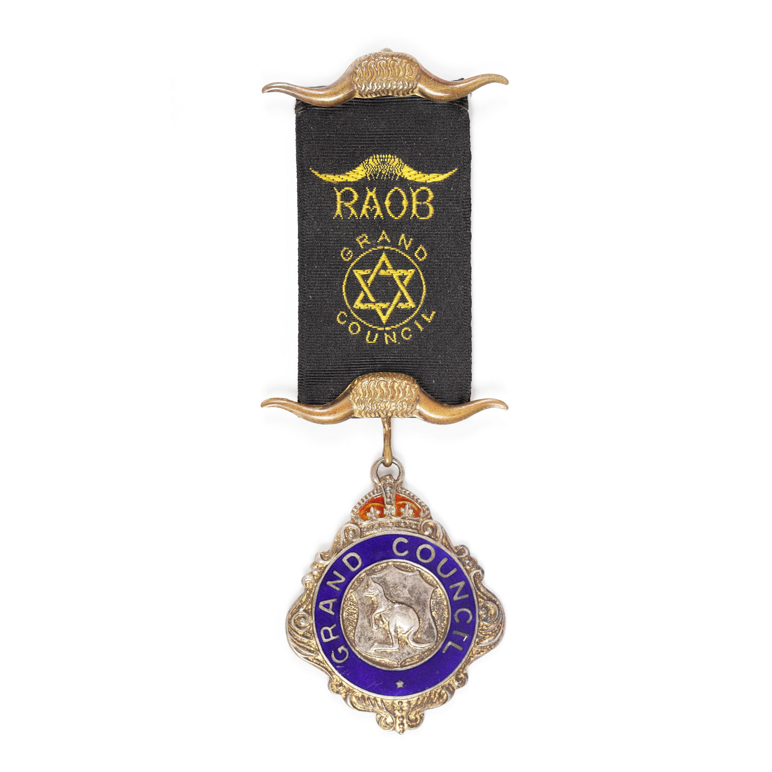 Ordin masonic din argint aurit al ”R.A.O.B.”, prezentat lui W.C. Shird de către loja "Sir J. Farrant” nr. 282, 18 septembrie 1968