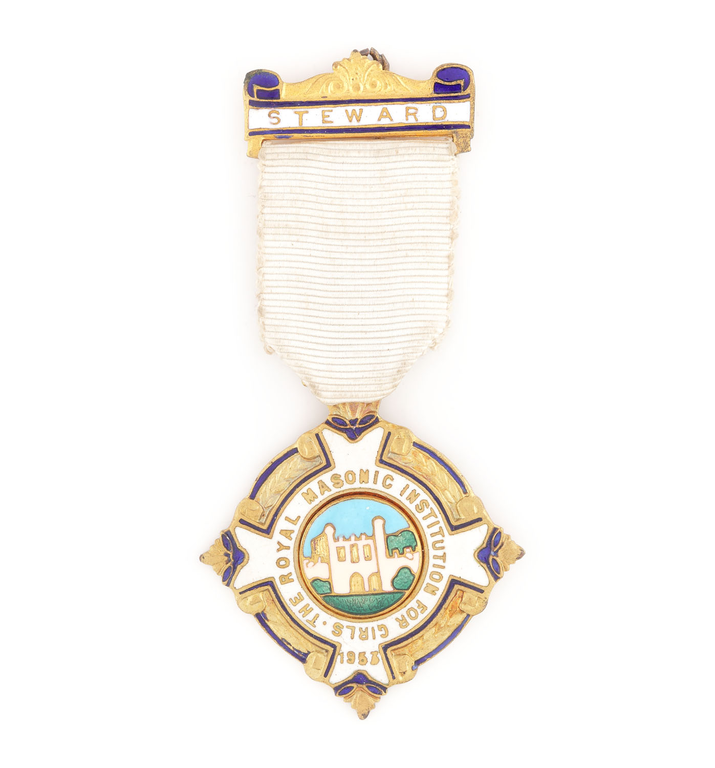 Ordin masonic al "Royal Masonic Institution for Girls", pentru funcţia de Steward, 1953