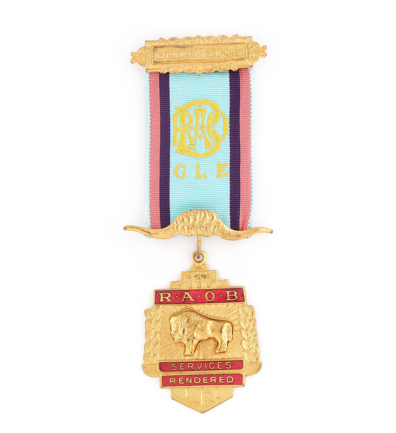 Ordin masonic al ”R.A.O.B.”, prezentat lui Hugh Sullivan de către loja ”Green Shiels” nr. 9118