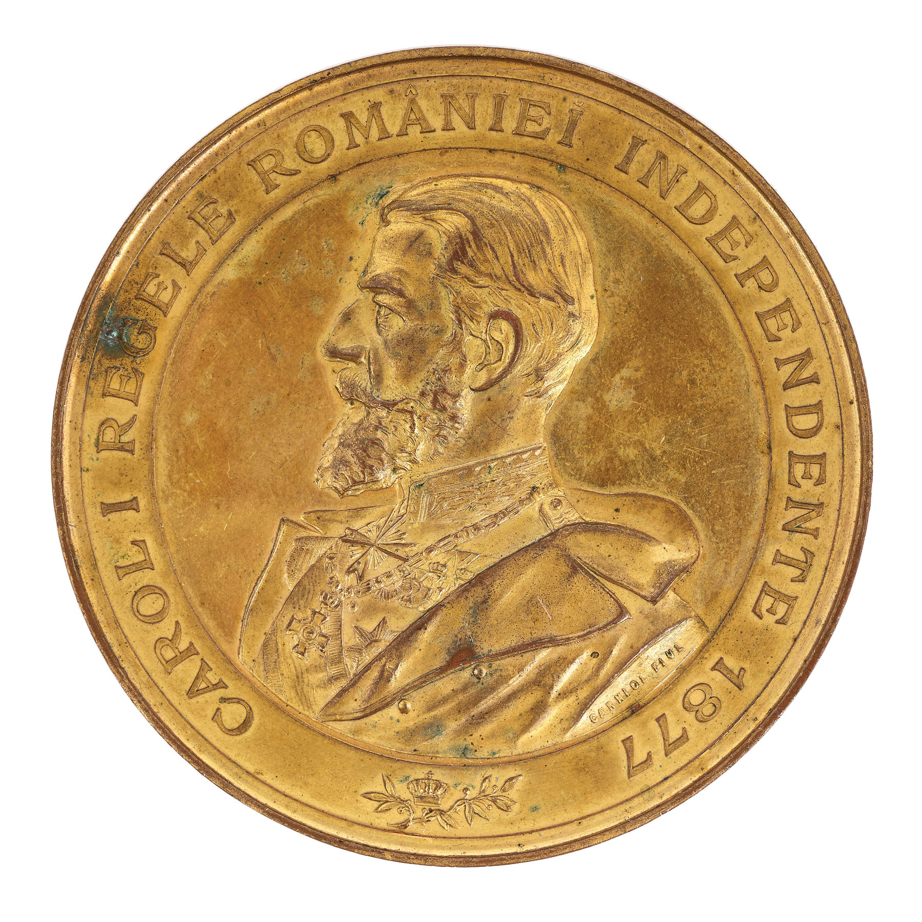 Medalie ”Monumentul Martirului Independenței României 1821 - Tera Jiului 1898”, gravor Mauriciu Carniol (fiul)