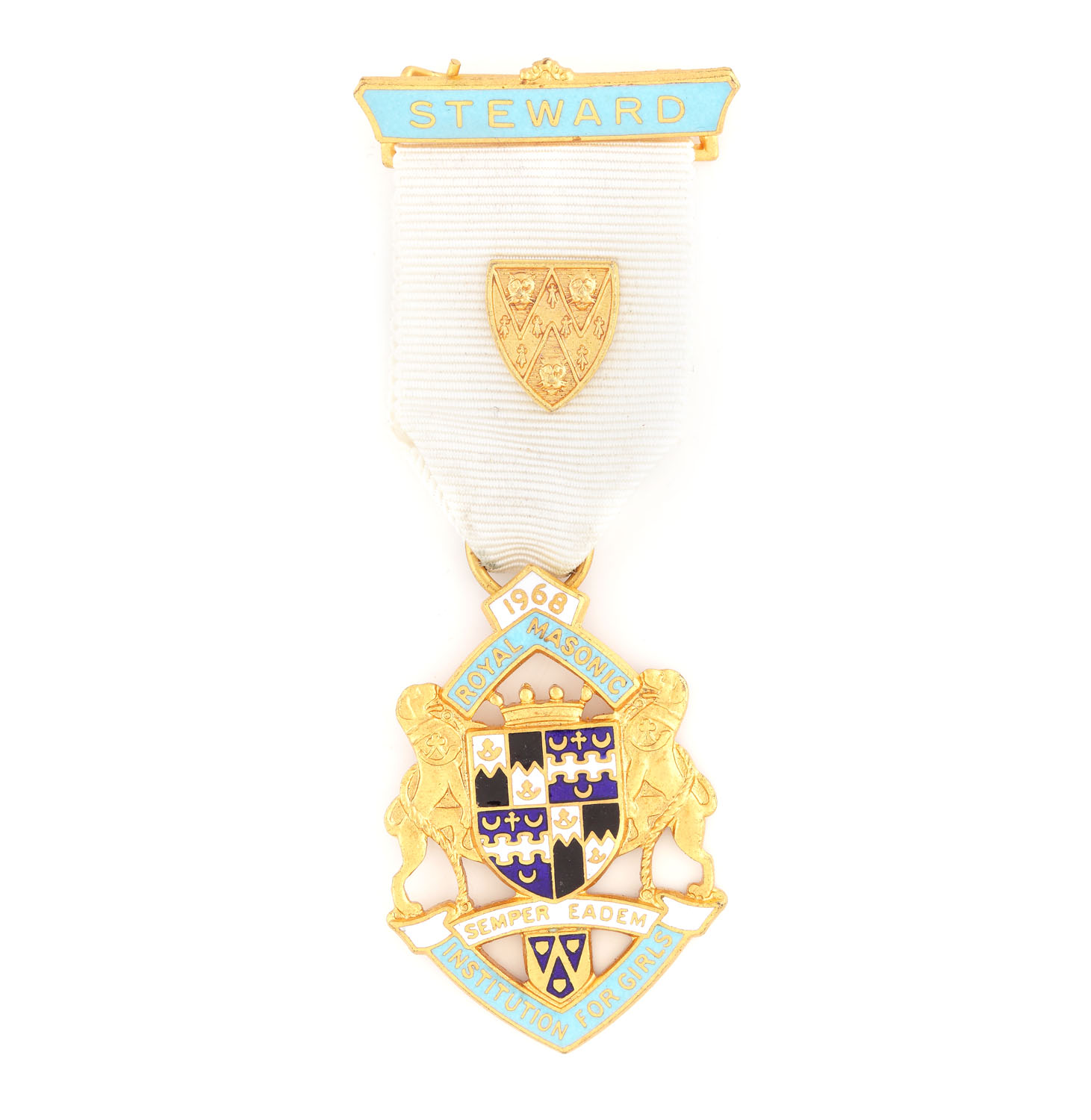 Ordin masonic al ”Royal Masonic Institution For Girls”, pentru funcţia de Steward, 1968