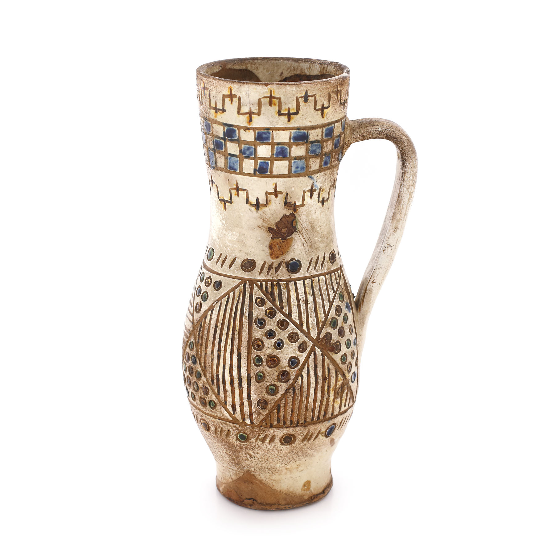 Canceu din ceramică, posibil atelier Frații Tompa, începutul sec. XX, provine din colecția pictorului Brăduț Covaliu