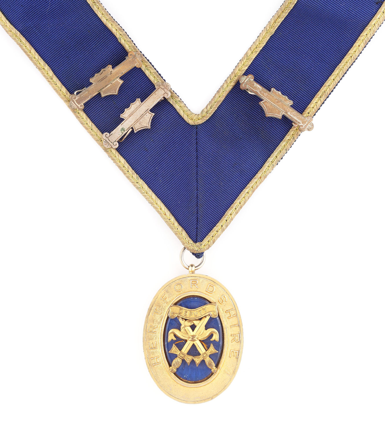 Masonic collar for the position of Warden, Hertfordshire