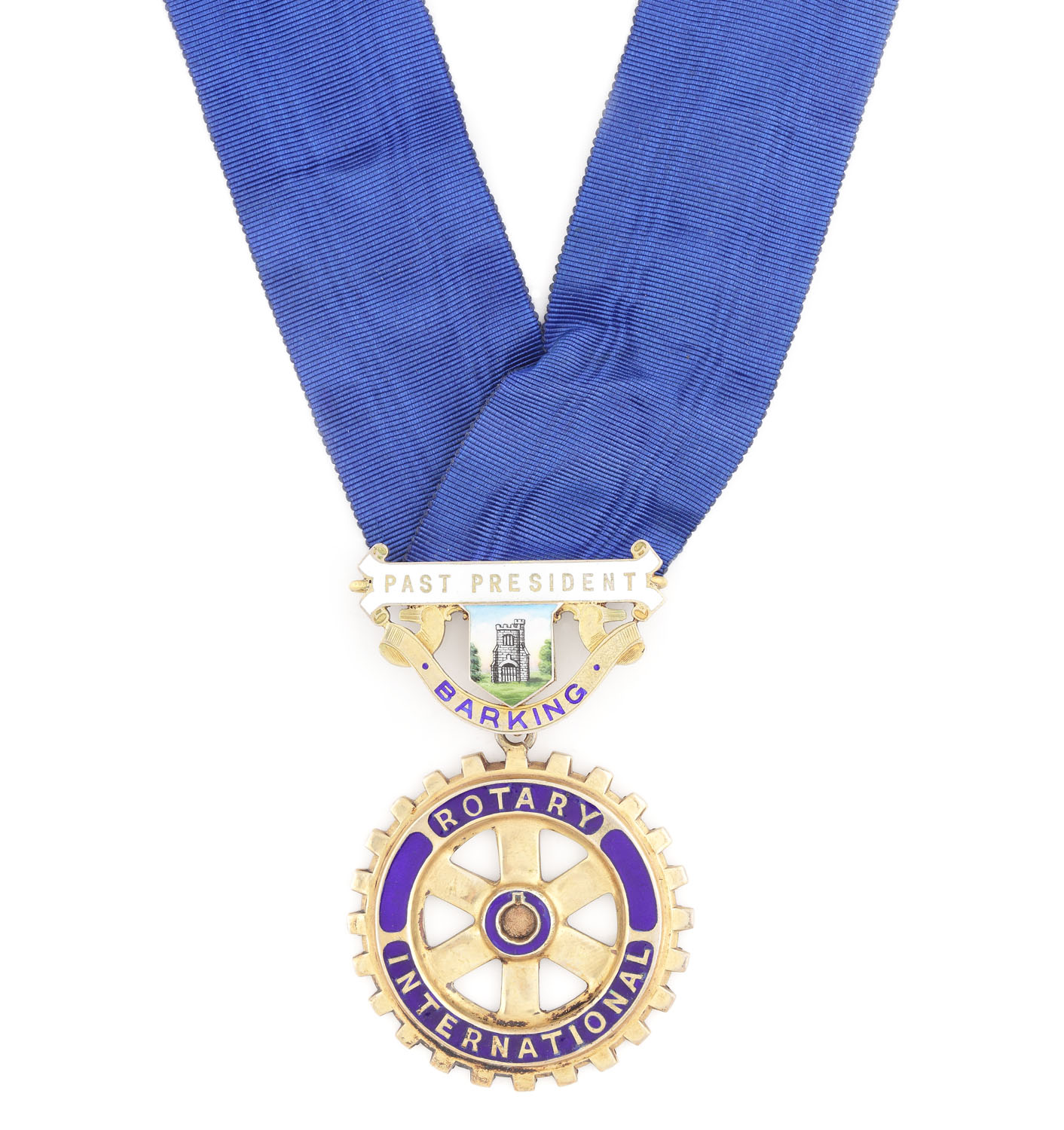 Colan din argint aurit "Rotary Club of Barking", prezentat lui J. Compton pentru funcţia Past President