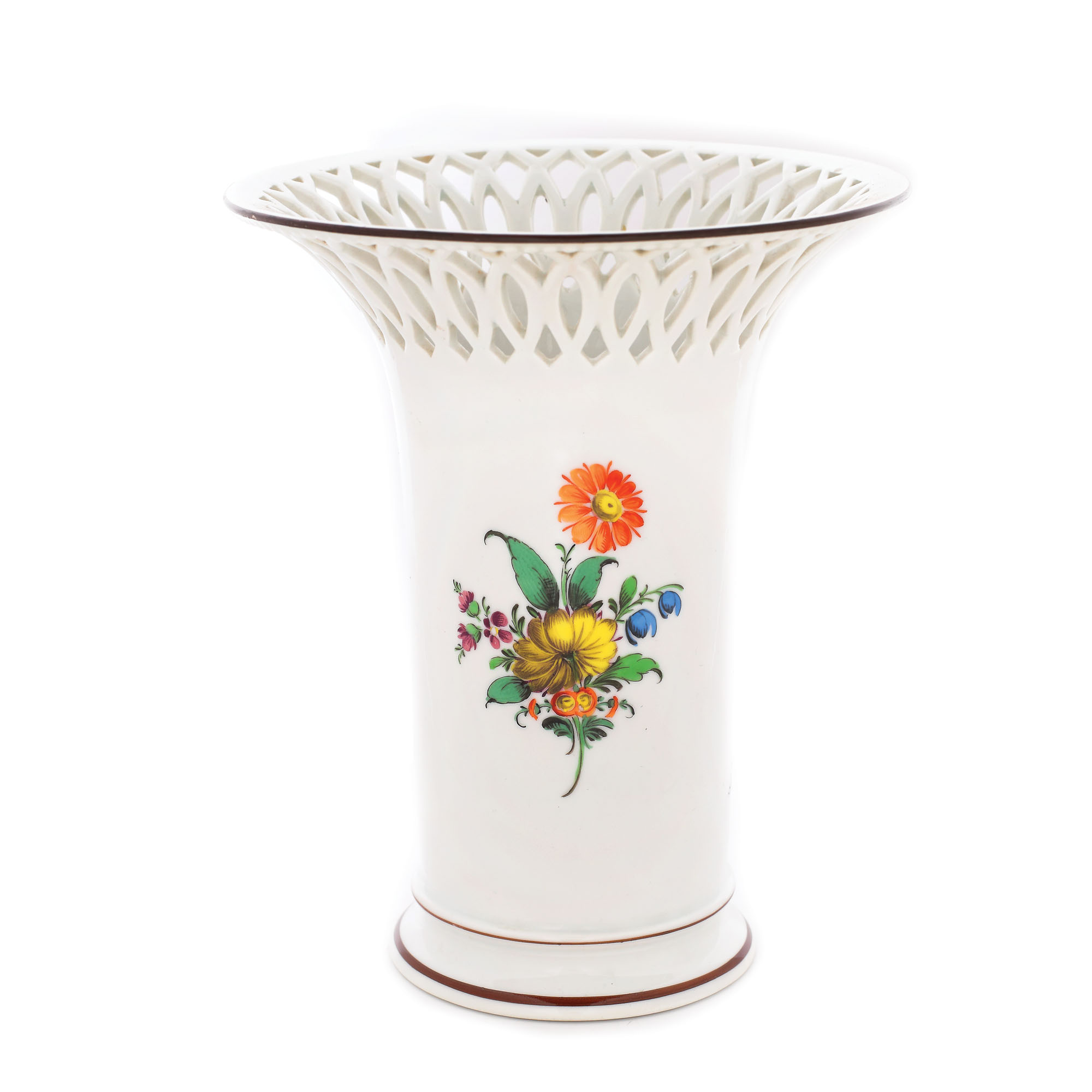 Vas din porțelan Nymphenburg, decorat cu flori de câmp, sfârșitul sec. XIX