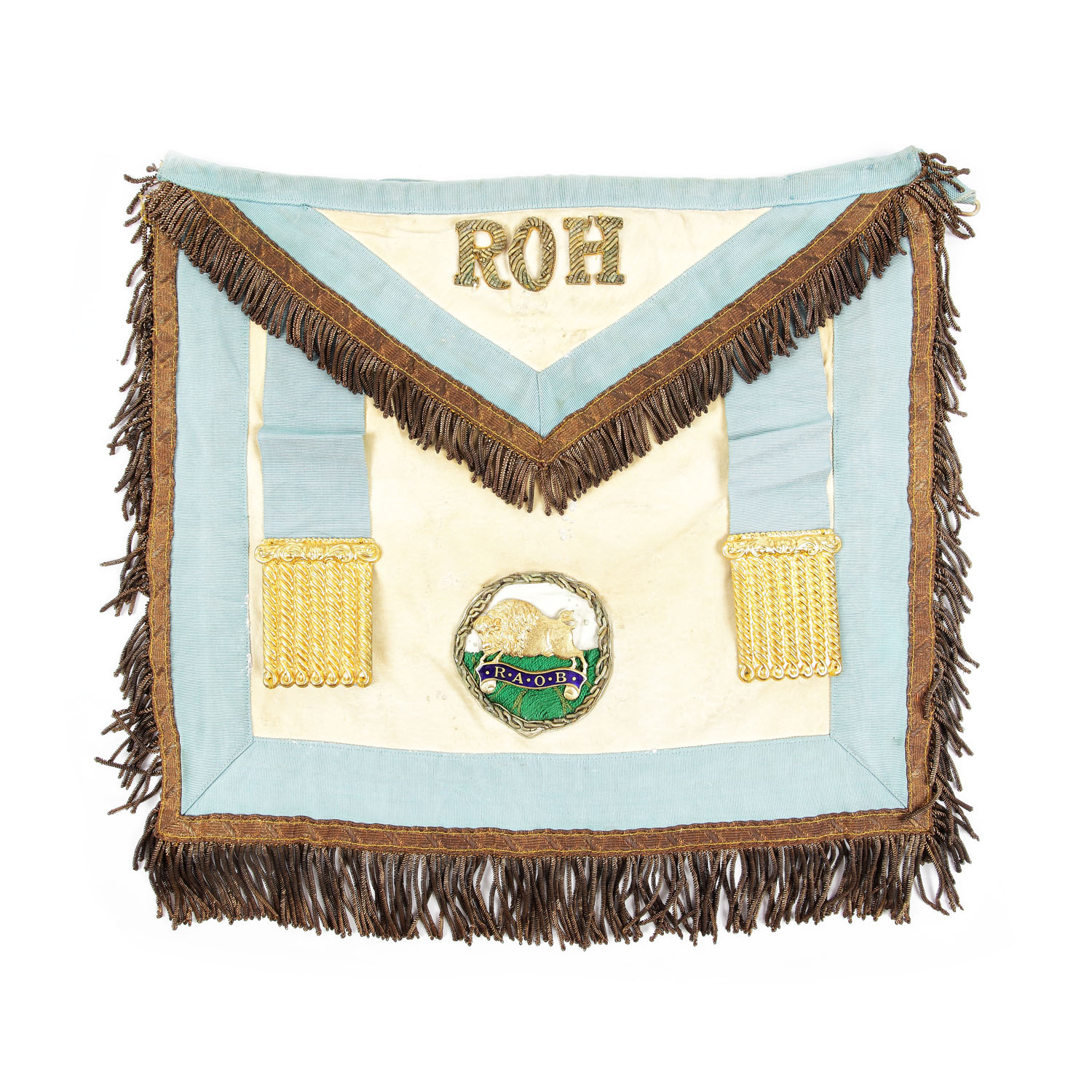 Şorţ masonic de maestru ”R.A.O.B.”, pentru gradul Roll of Honour