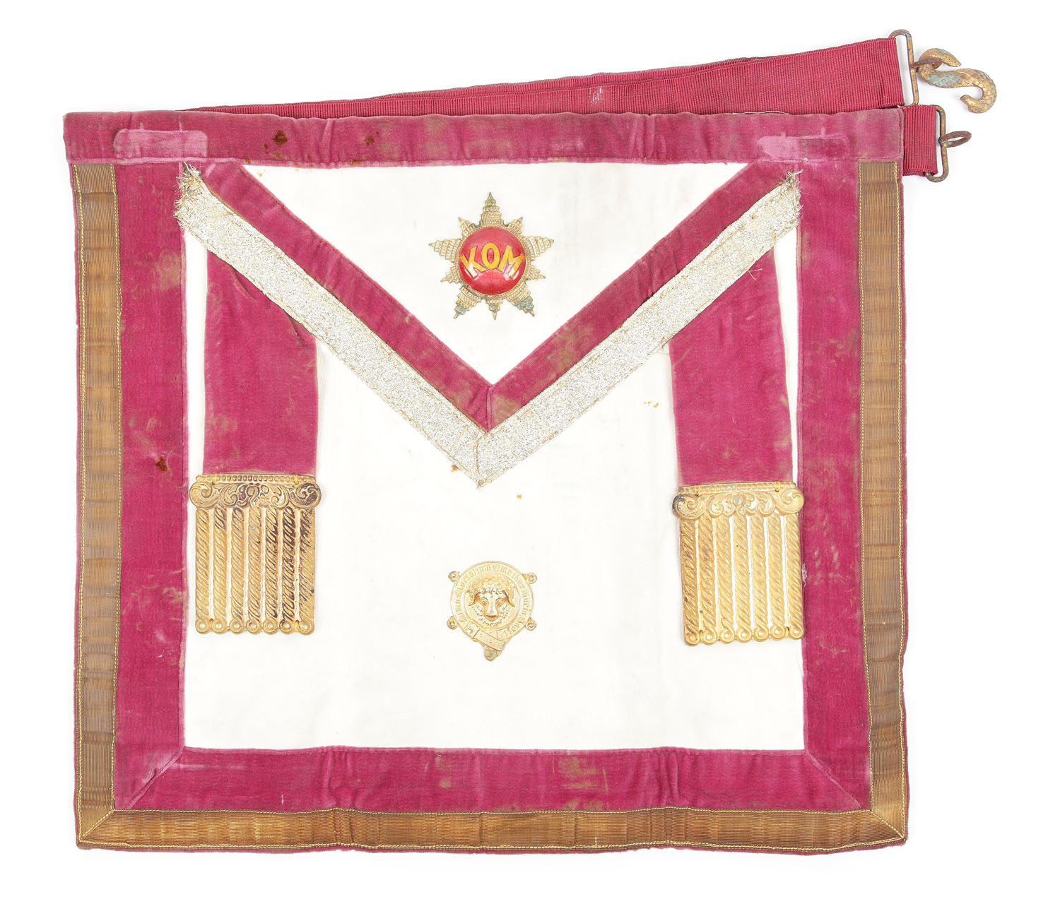 Şorț masonic de maestru ”R.A.O.B.”, pentru gradul Knight of the Order of Merit