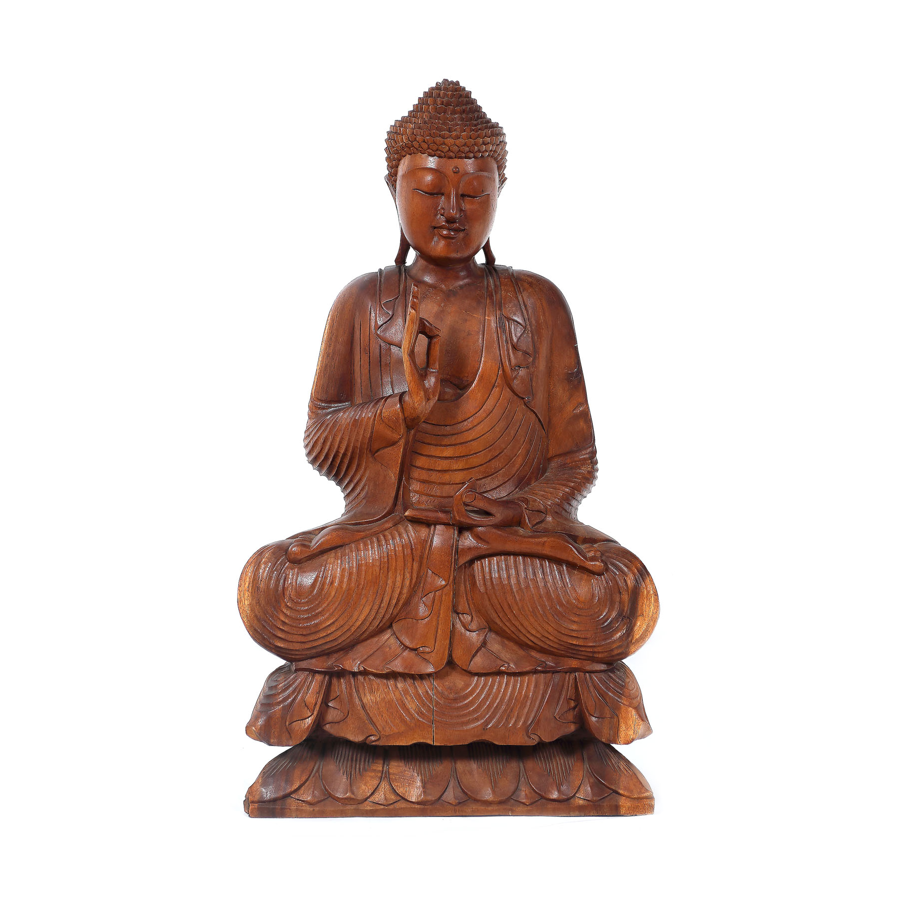 Statuetă din lemn exotic, reprezentând un Buddha, Thailanda