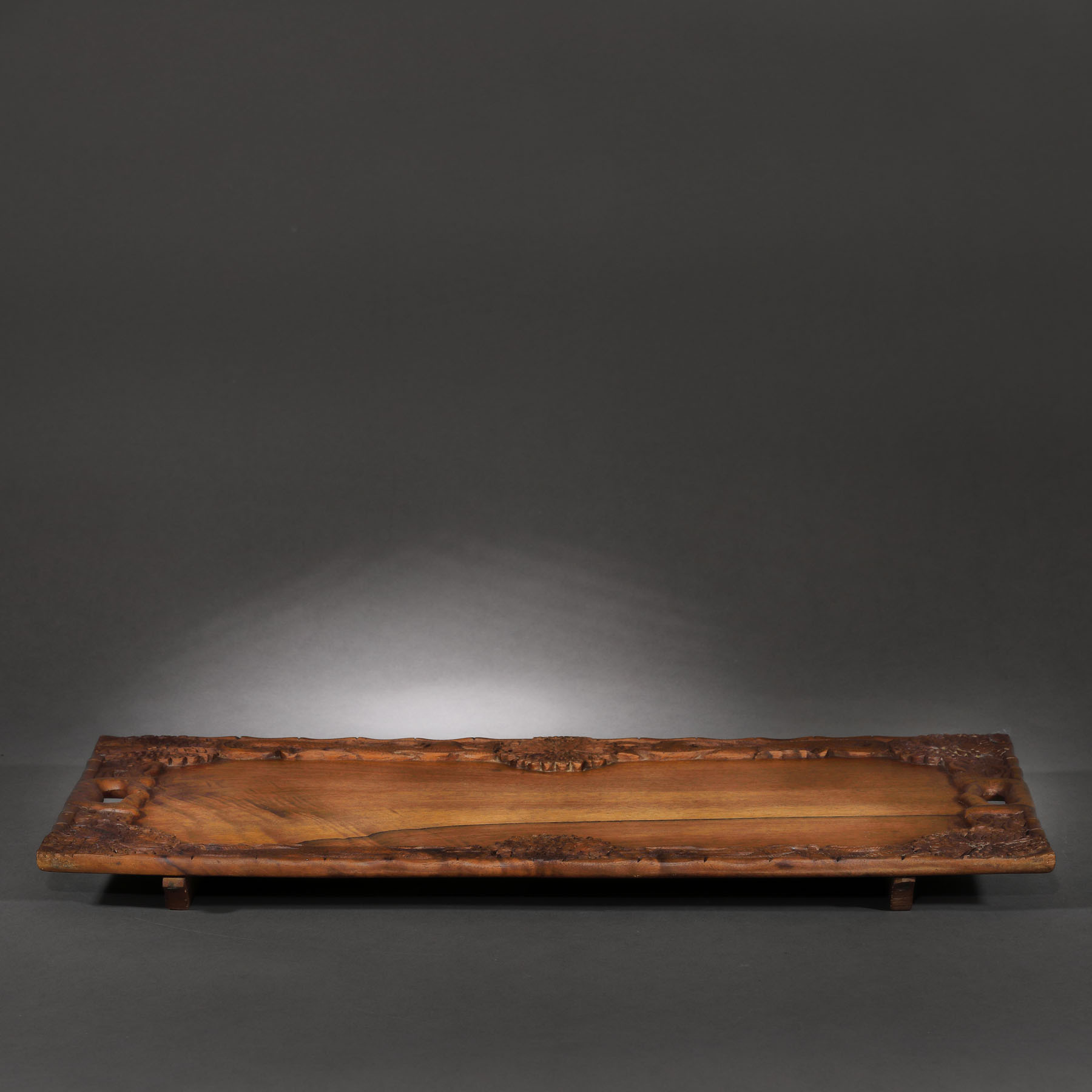 Tray  with handles made from huanghuali wood, decorated with dragons, Qing Dynasty, China, the 19th century