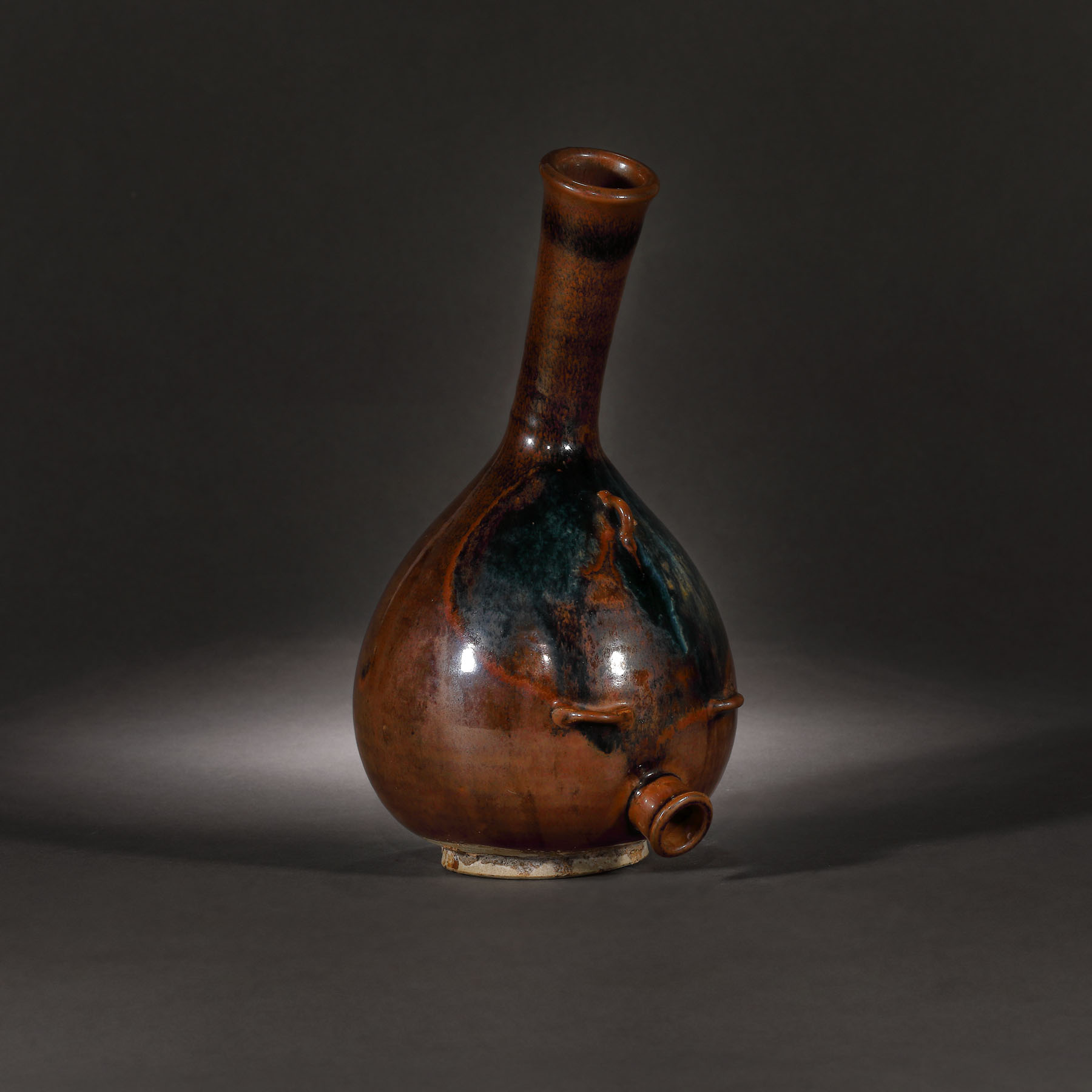 Interesant vas din ceramică, cu glazură tip "blană de iepure" / ”Jianyao”, perioada dinastiei Song de Sud, China, sec. XII-XIII