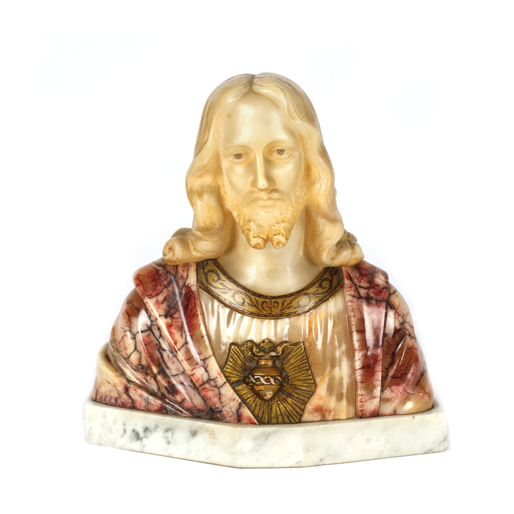 "Christe Sacré Coeur" - bust din alabastru și marmură