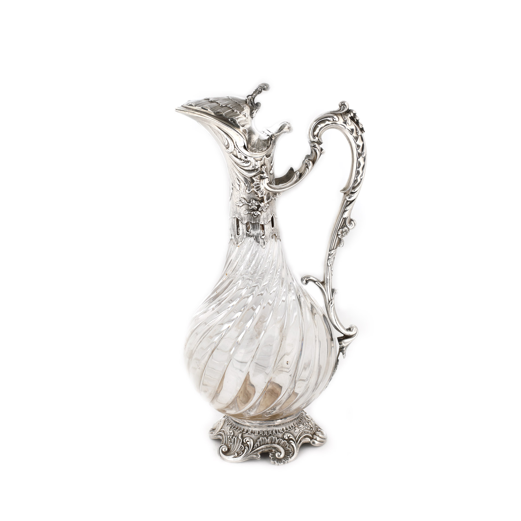 Carafă în manieră Neo-Rococo, cu bordură din argint Louis Coignet, cca. 1900