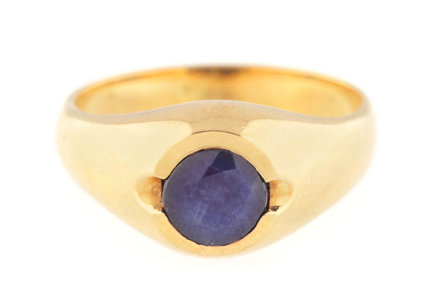 Elegant inel de aur, decorat cu safir