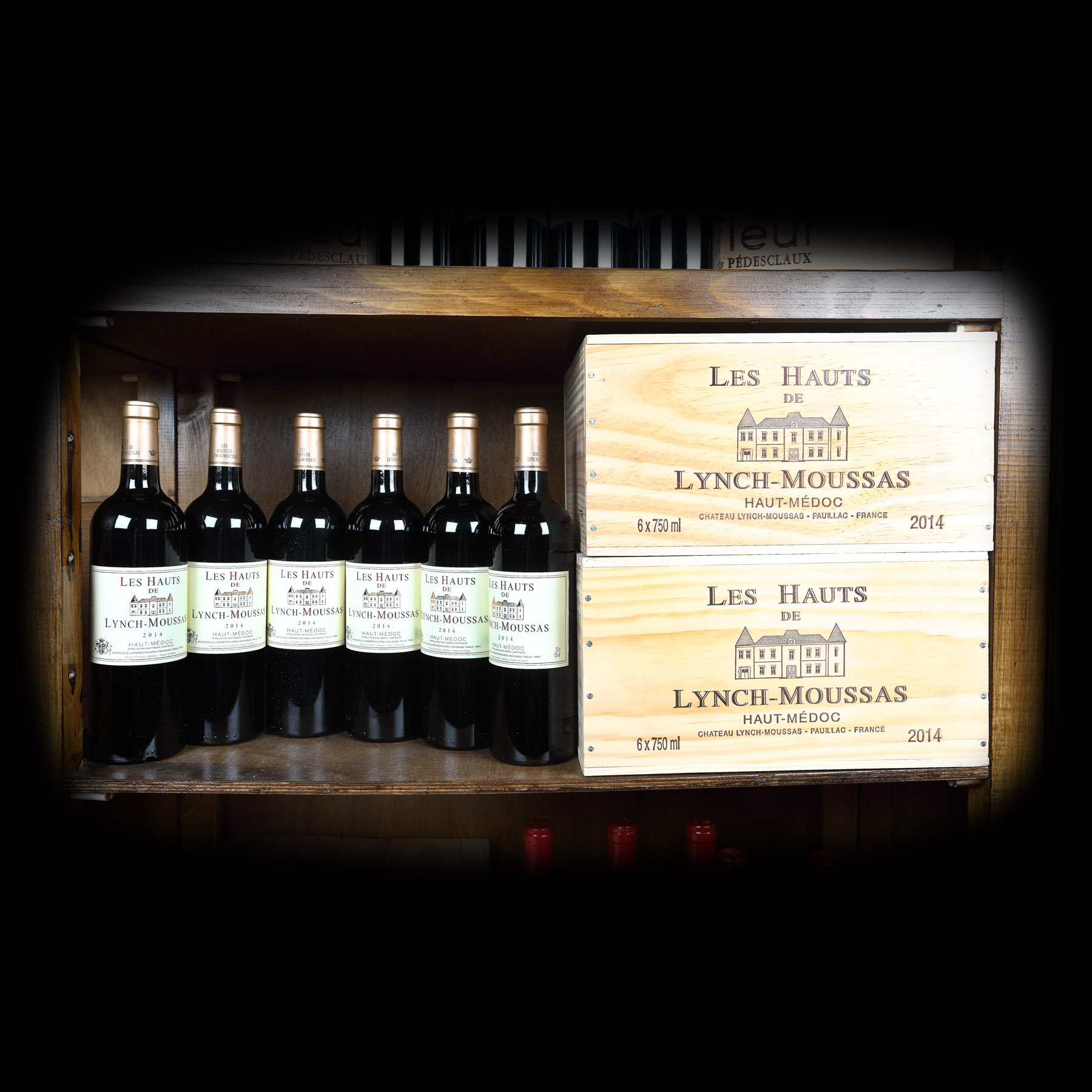 Lot format din 12 vinuri Les Hauts de Lynch-Moussas, Haut-Médoc, 2014, 12st x 0,75