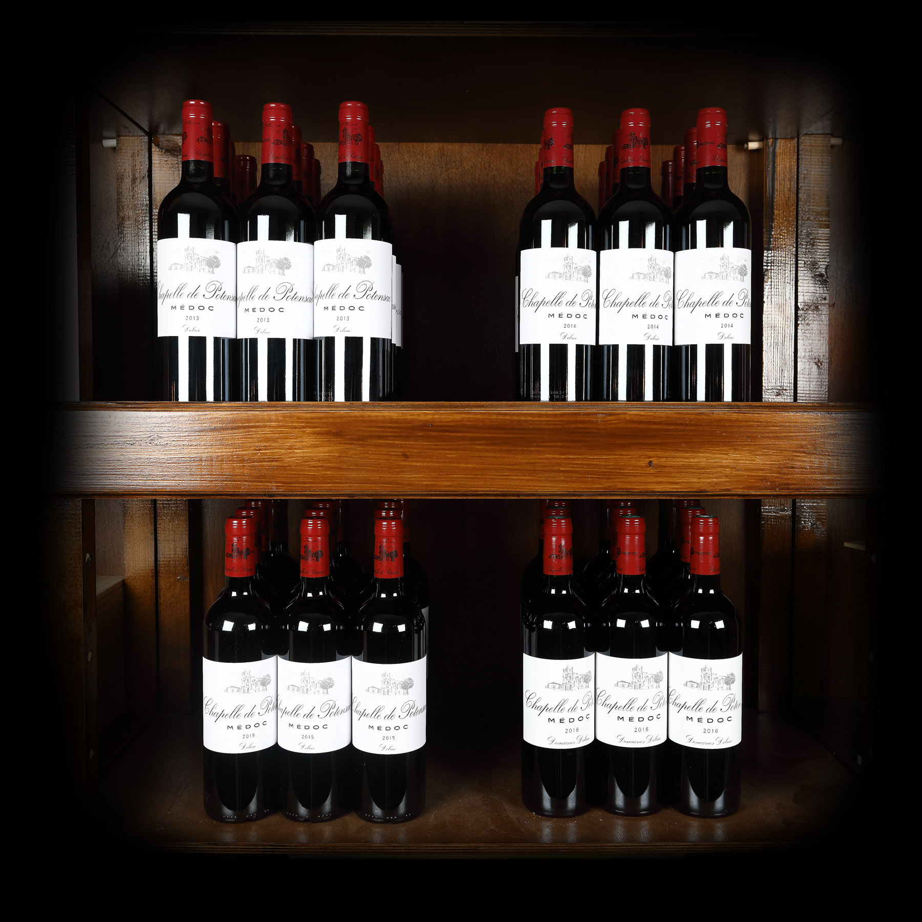 Lot format din 48 de vinuri Chapelle de Potensac, Médoc, 2013-2016, 48st x 0,75l 