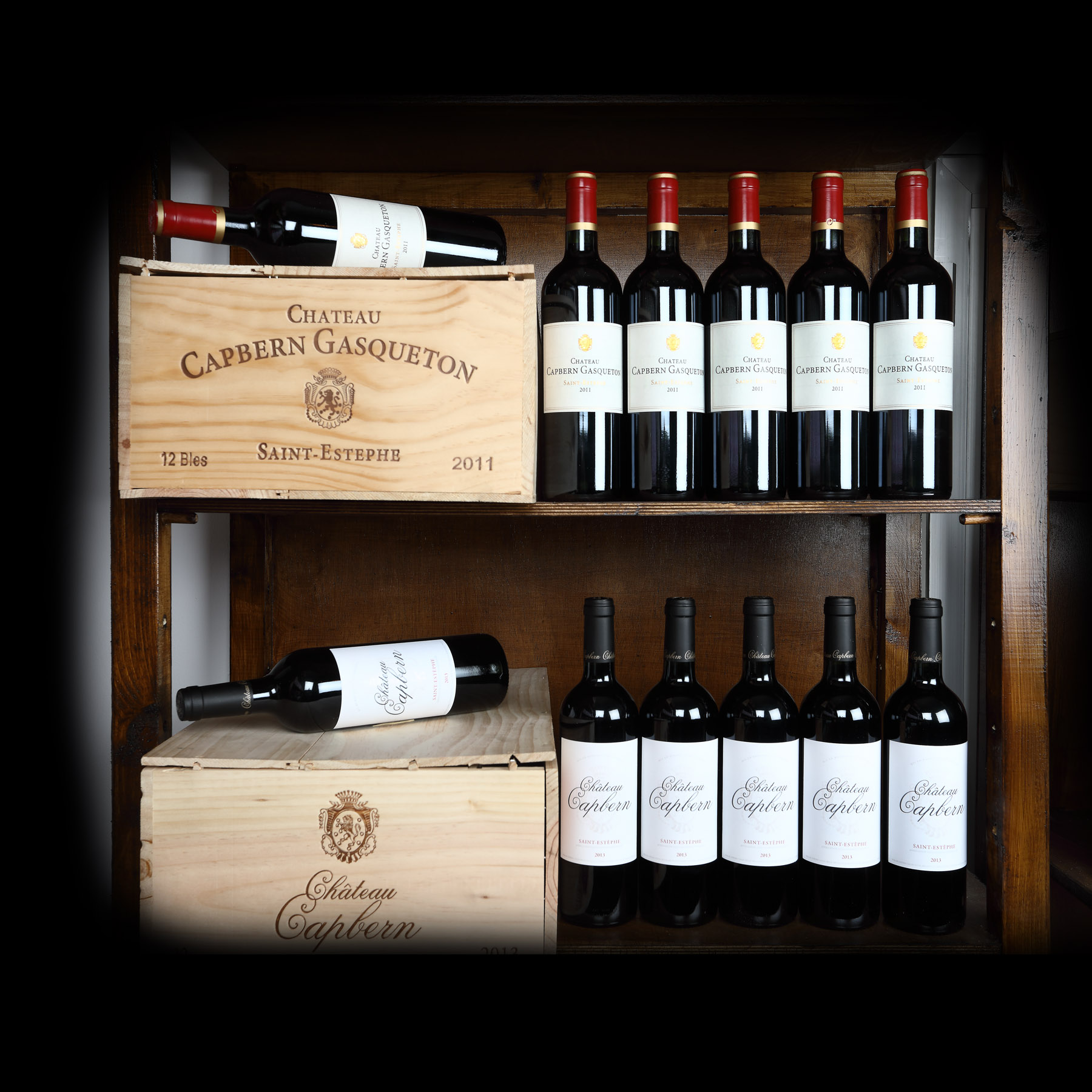 Lot format din 24 vinuri Château Capbern, Saint-Estèphe, 2011-2013, 24st x 0,75l 