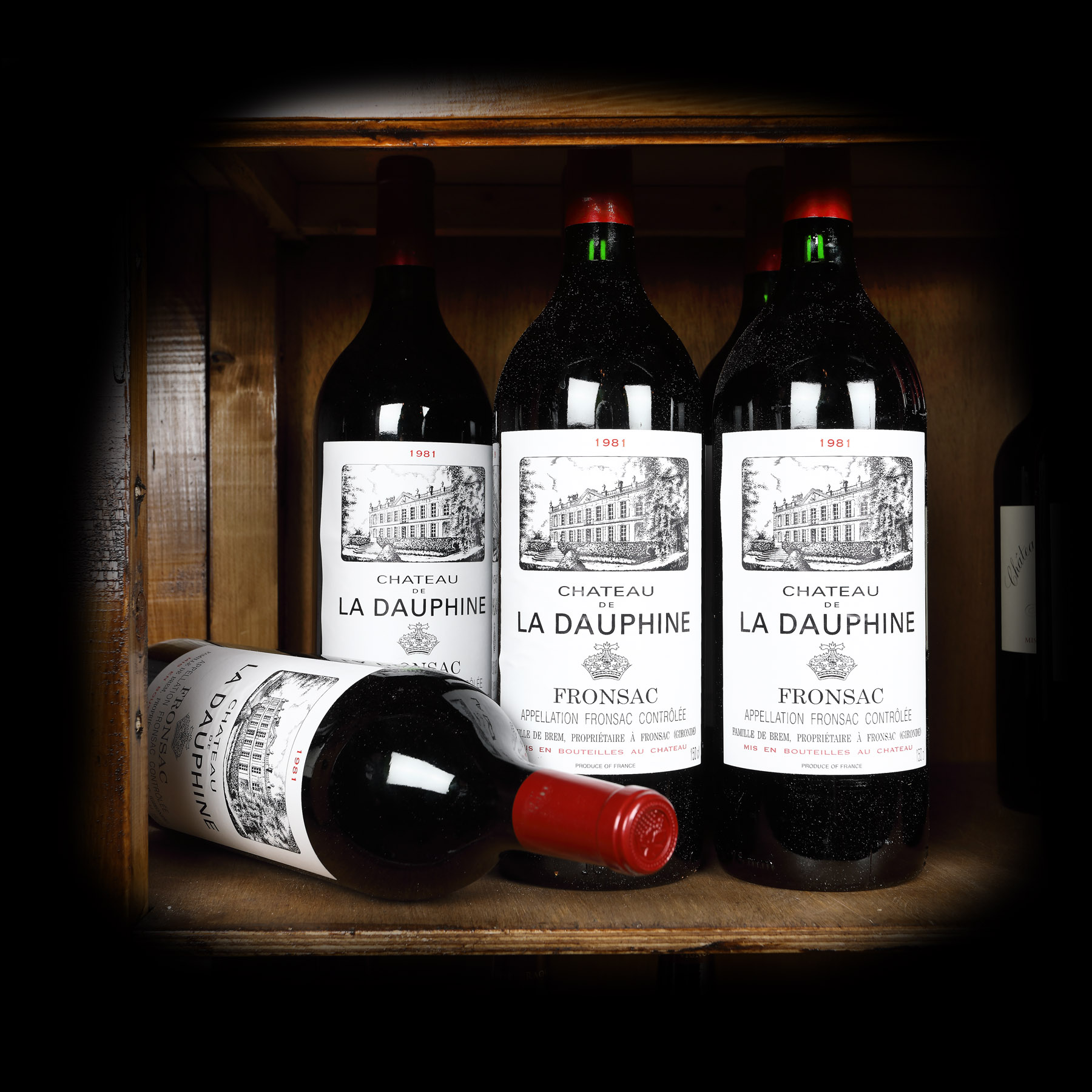Lot de 6 vinuri Château de la Dauphine, Fronsac, 1981, 6st x 1,5l