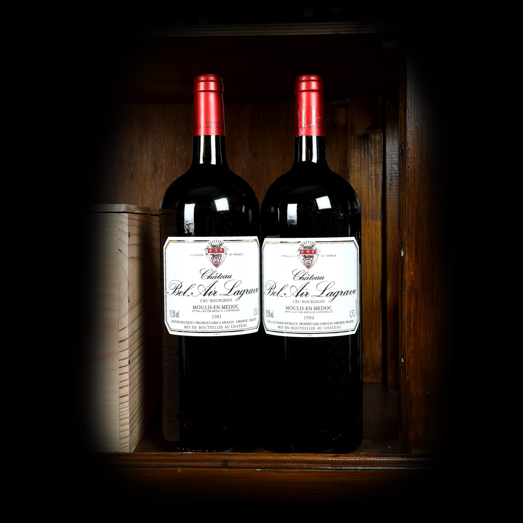 Vinuri Château Bel Air Lagrave, Médoc, 1981 și 1994, 2st x 1,5l